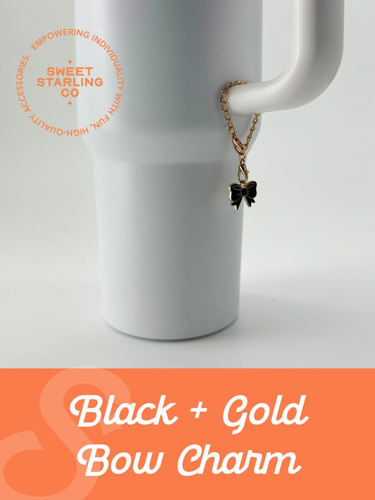 Gold + Black Bow Charm