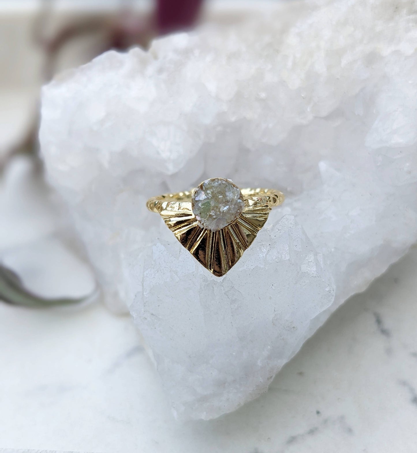 Mother of Pearl Ring Boho Open Ring Dainty Ring Gold Pearl