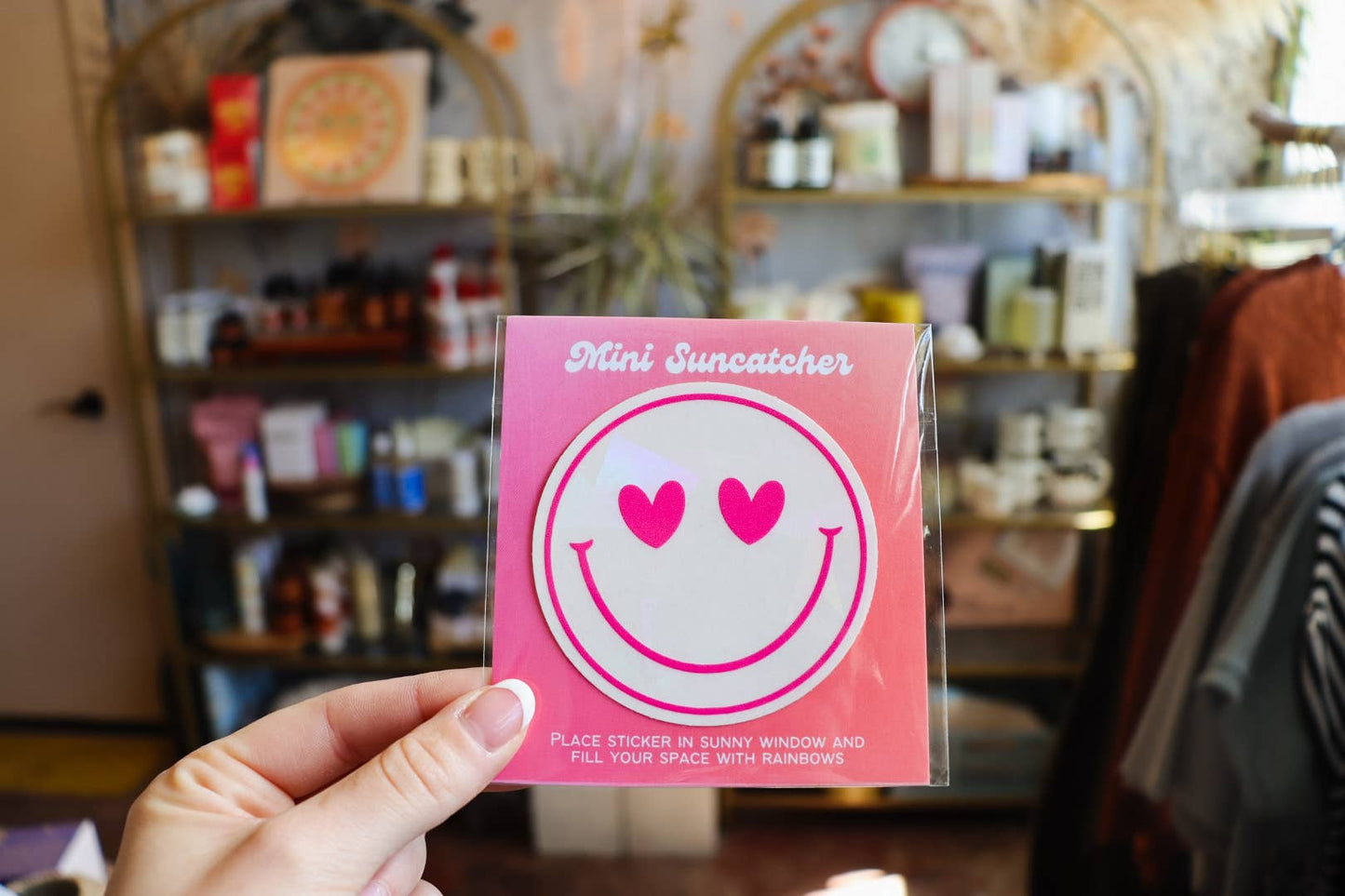 Heart Eyes Smiley Face Mini Suncatcher