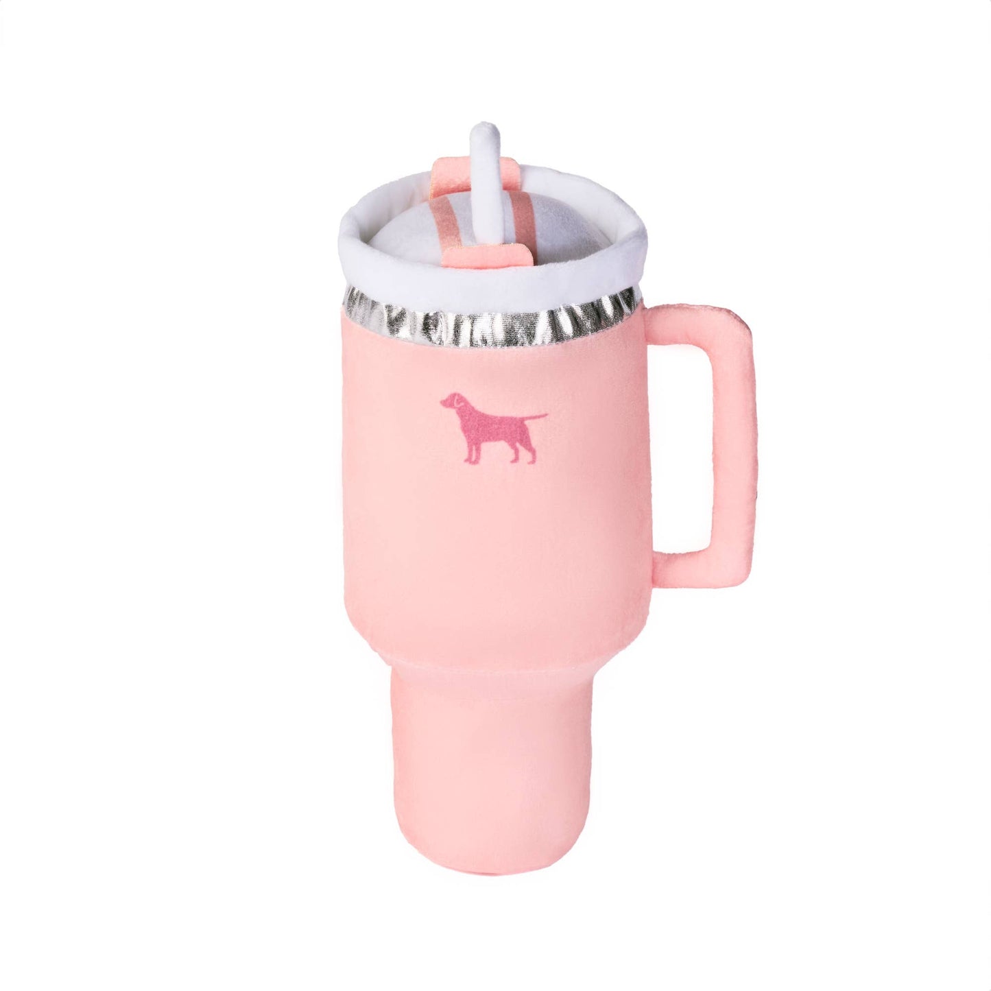 PUPROAR Pup Cup Tumbler Plush Squeaker Dog Toy: Pink Peach Dust