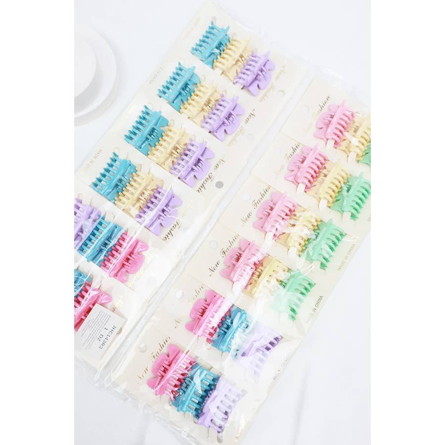 3-Pcs Mini Hair Claw Set: MIX COLOR / ONE