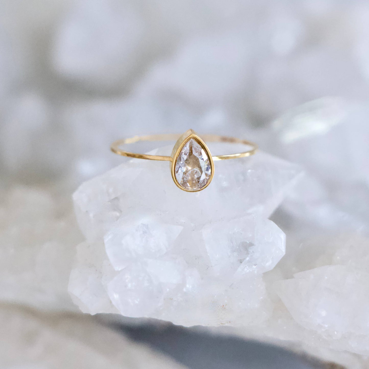 Zircon Teardrop Ring - Waterproof