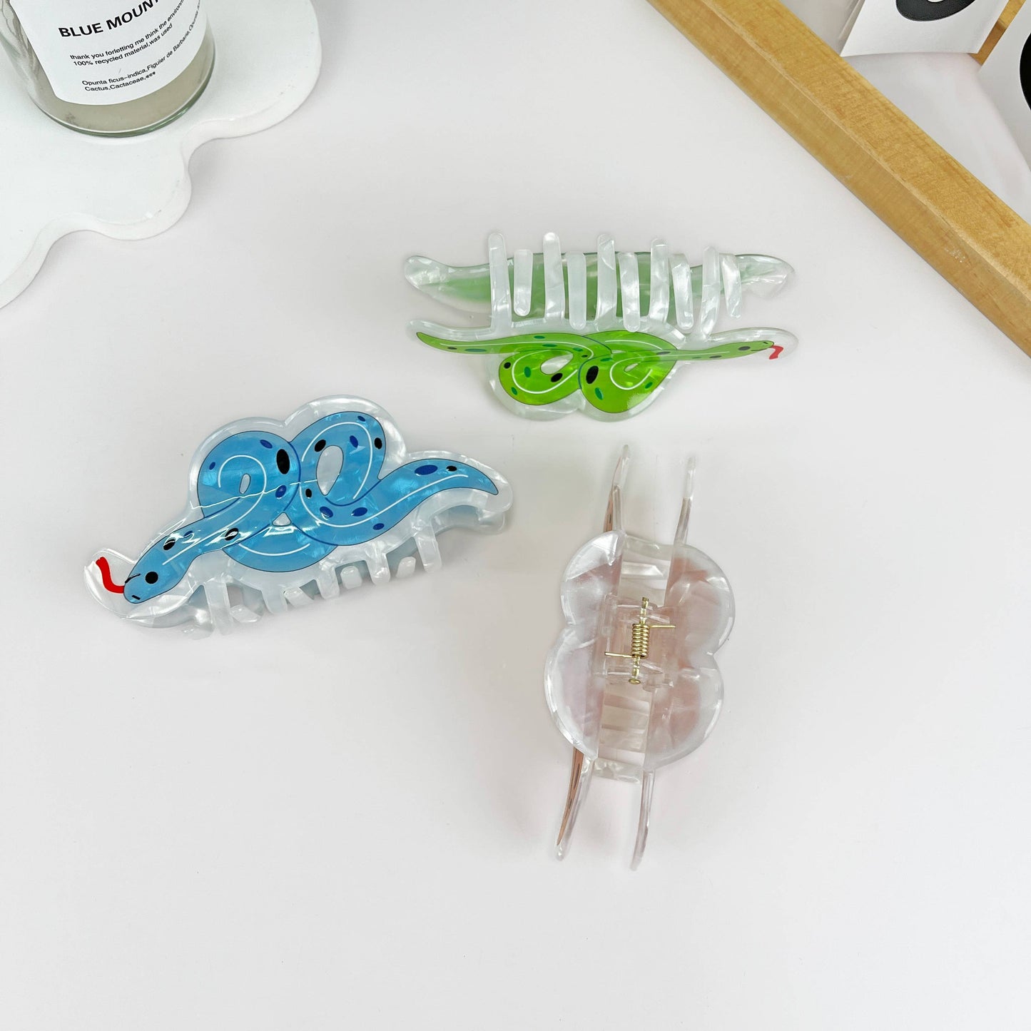 Snake Hair Claw Clip: Blue