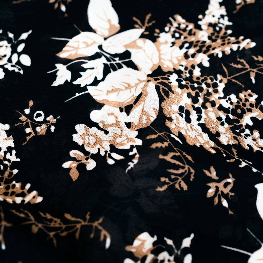 Black Floral Duster