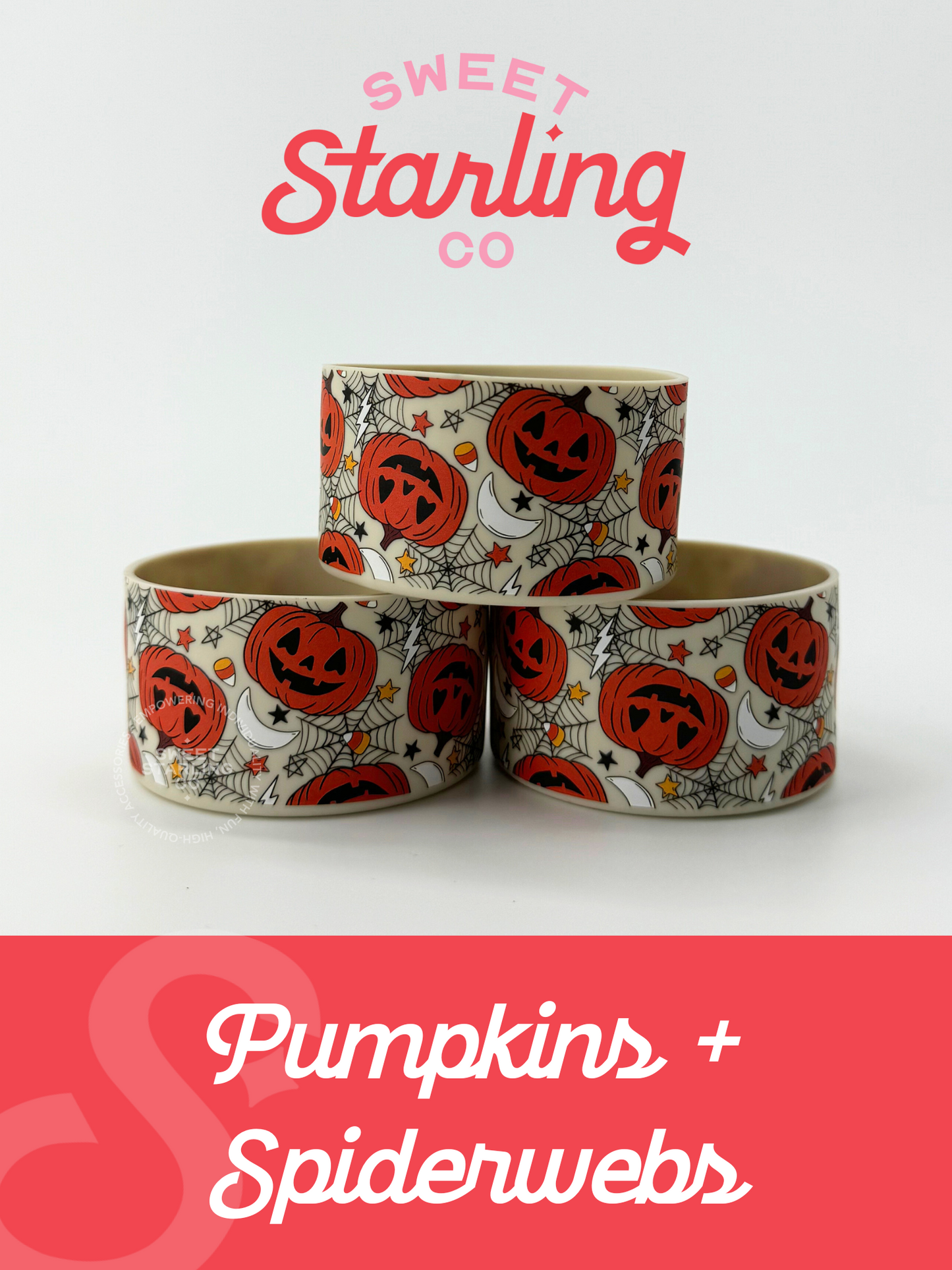 Pumpkins + Spiderwebs Tumbler Boots
