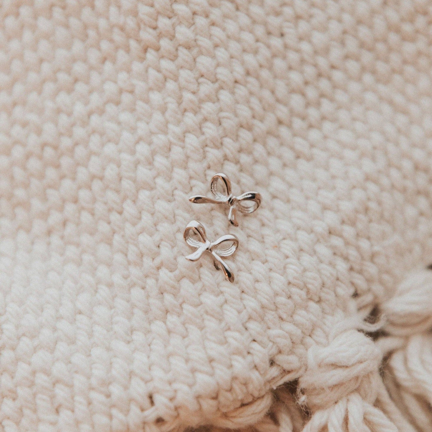 Ella Bow Studs: Silver