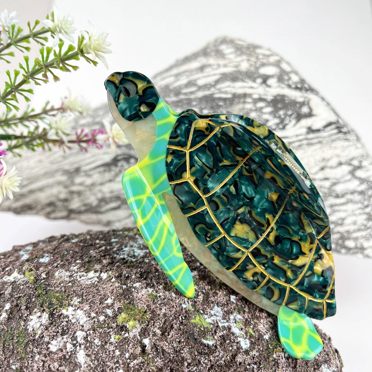 Ocean Turtle Hair Claw Clip: Green