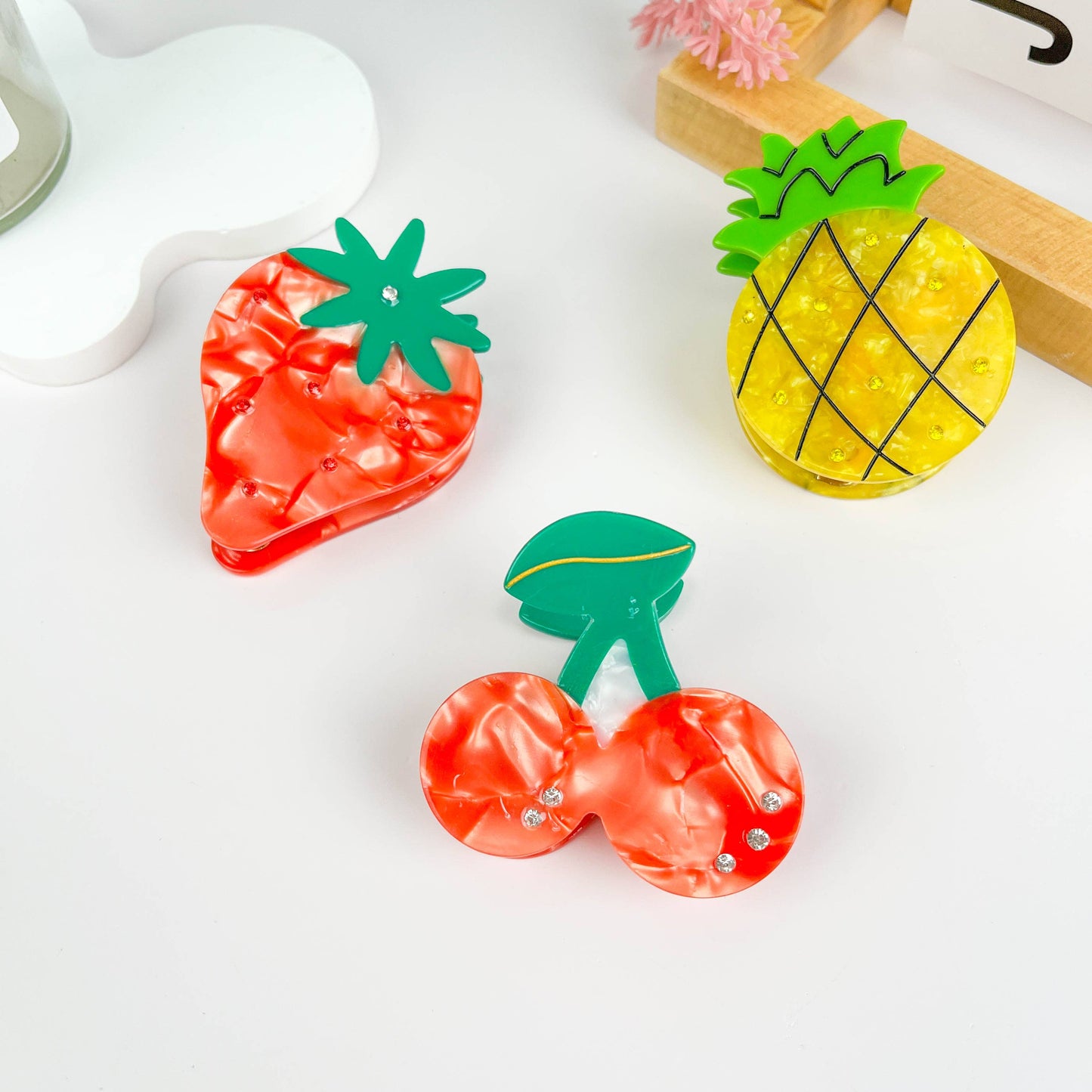 Strawberry Cherry Pineapple Hair Clip: Pineapple
