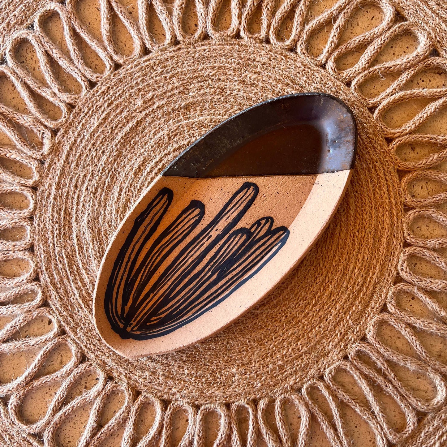 Cacti Oval Trinket Dishes: Prickly Pear/White