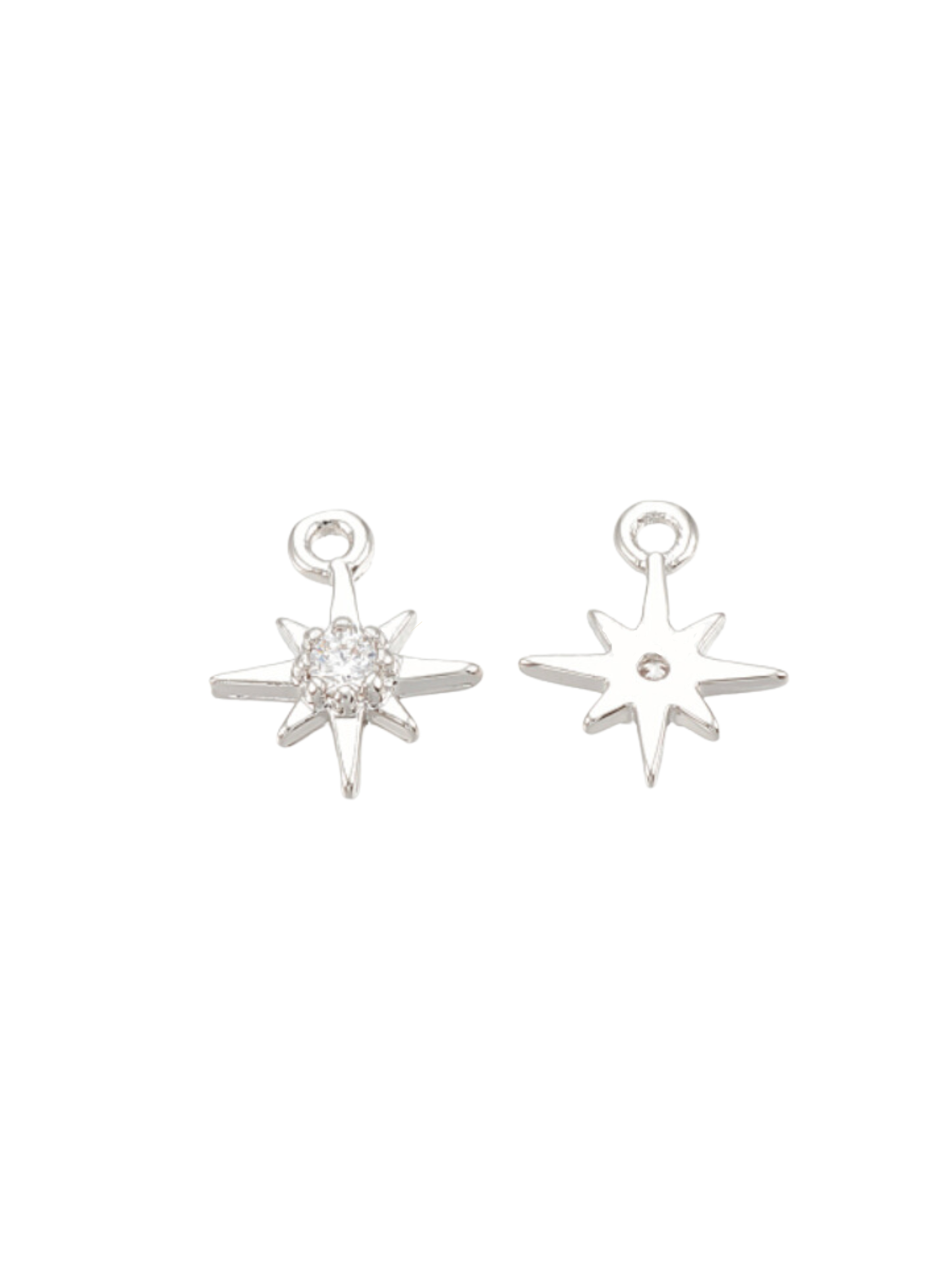 * Silver Morning Star Cubic Zirconia Charm