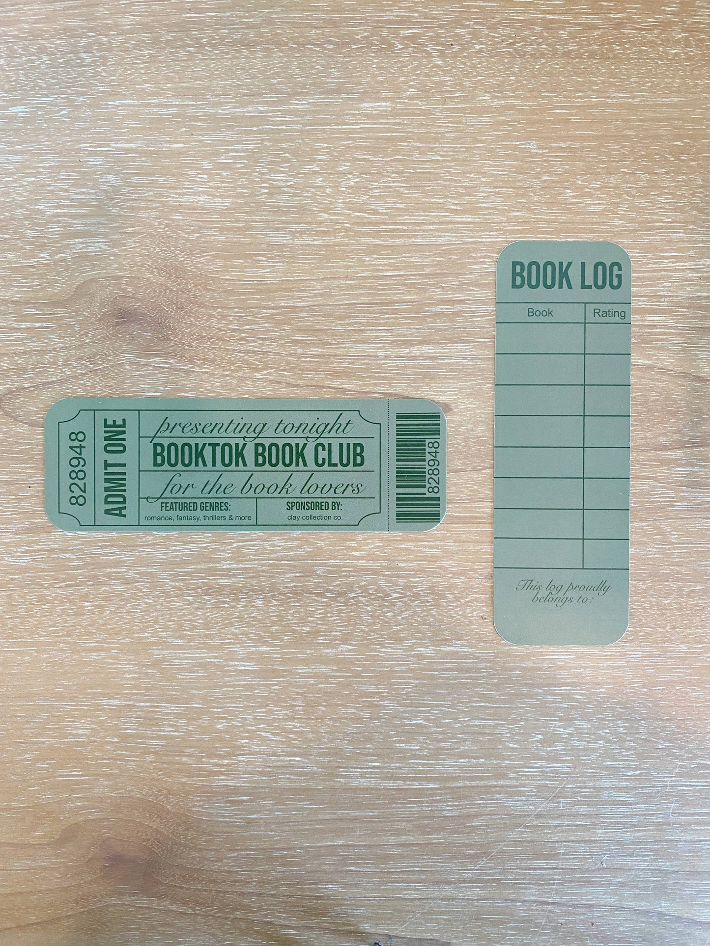 Booktok Book Club Ticket Bookmark