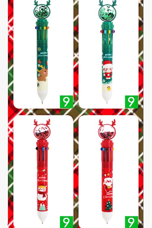 Christmas Reindeer Glitter 10 Color Pen