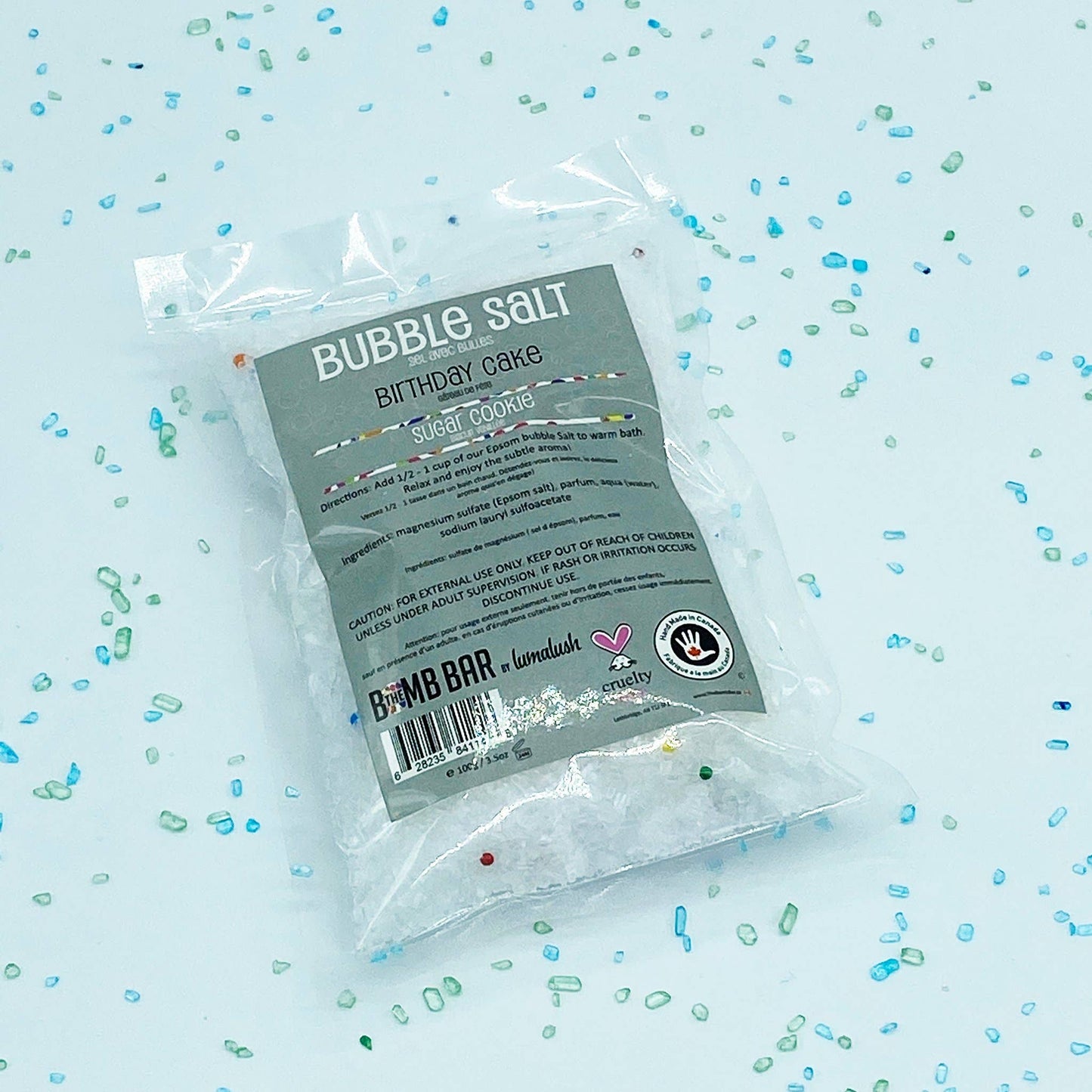 Bath Soak - Bubble Salt: Cotton Candy / 100g