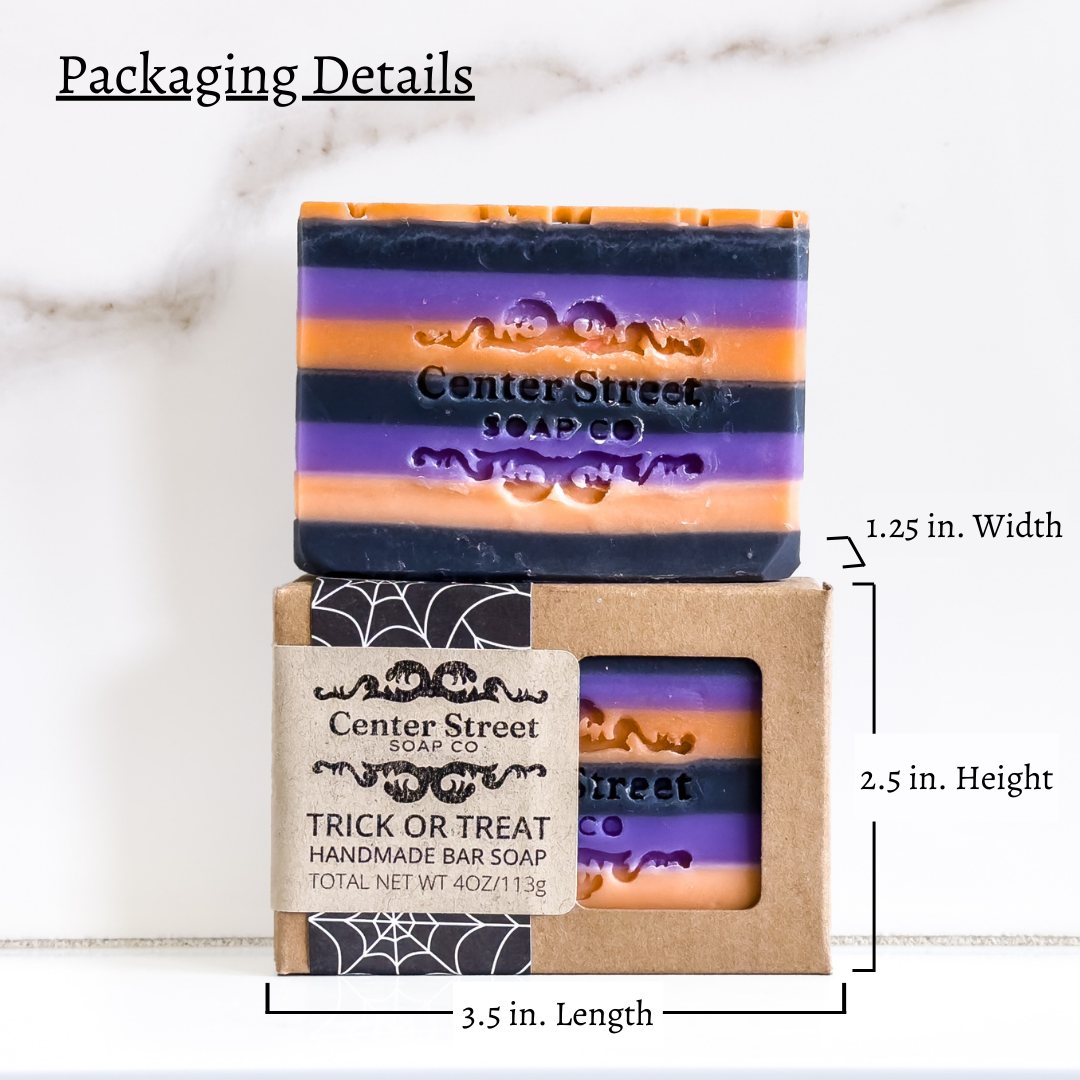 Trick or Treat Cute Halloween Handmade Soap Bar - 4oz