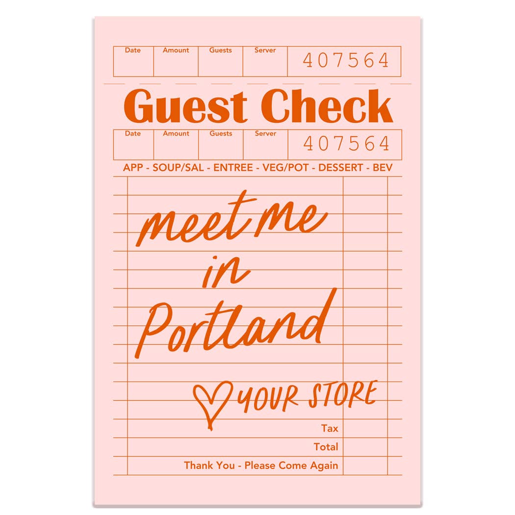 Guest Check Sticker Decal, Custom Sticker: Purple