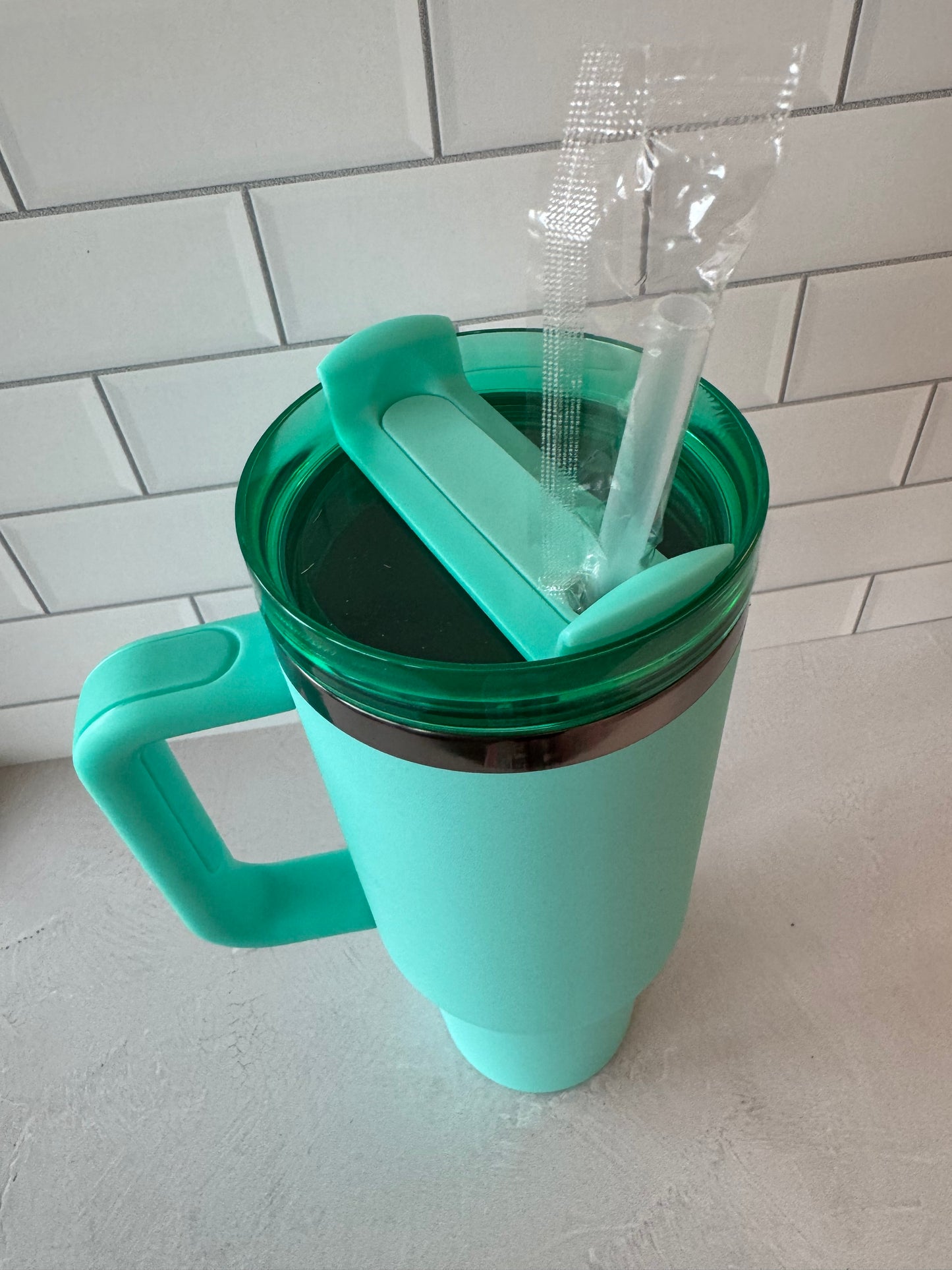 Turquoise + Obsidian Tumbler
