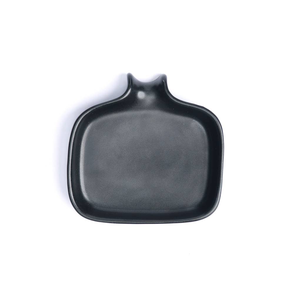 Black Drip Ceramic Dish