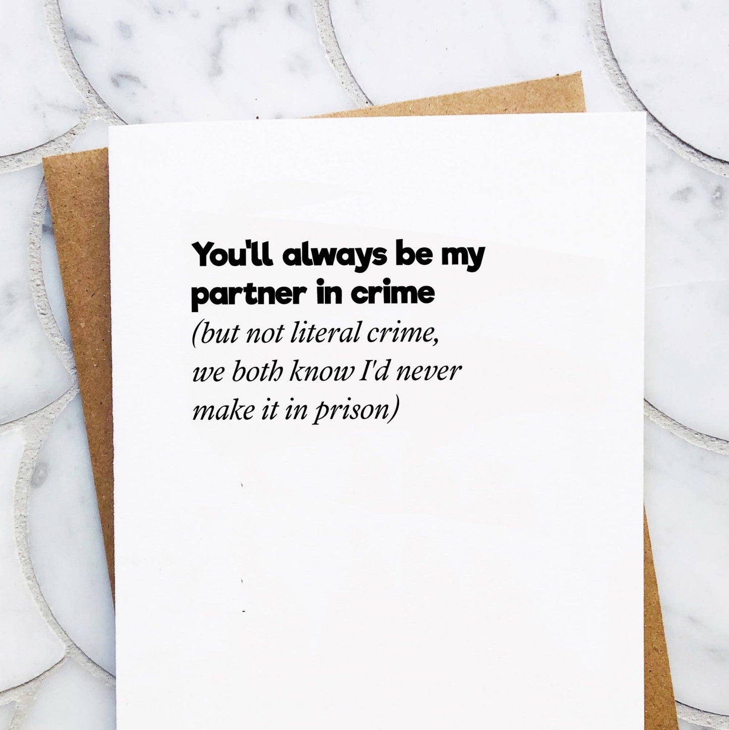 Partner in Crime - Love / Friendship / Funny Valentines Card