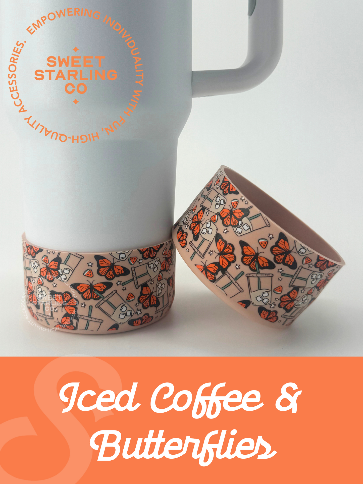 Iced Coffee + Butterflies Tumbler Boots