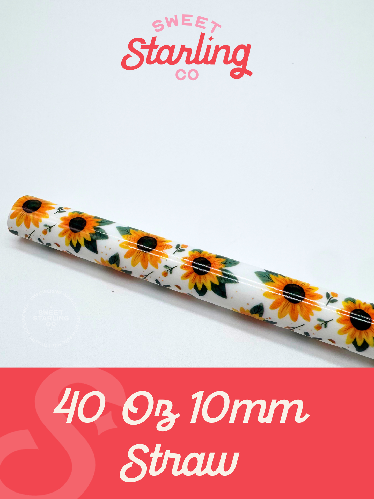 Sunflower 40 oz Reusable Straw- Wide Fit