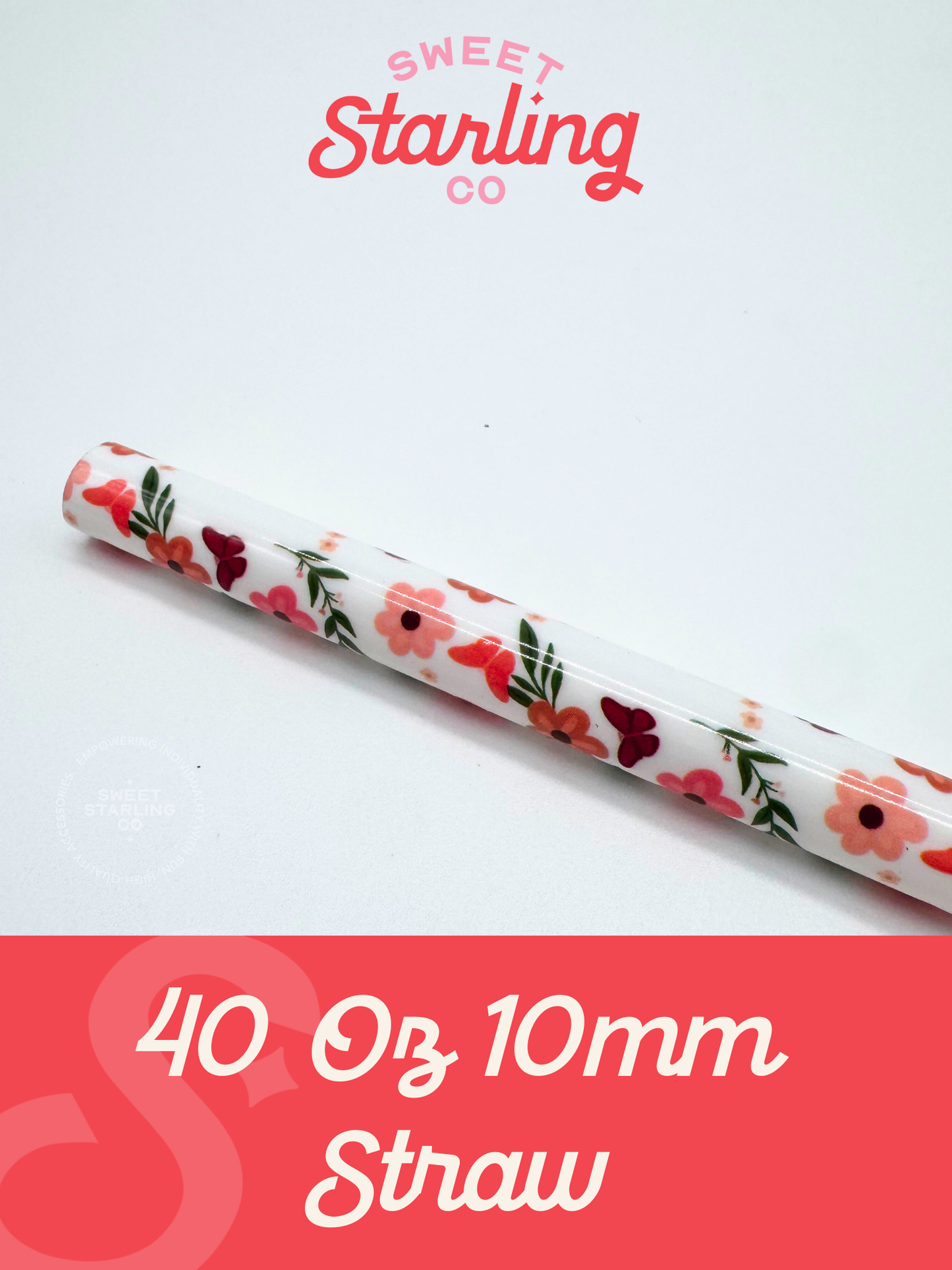 Daisy & Butterfly 40 oz Reusable Straw- Wide Fit