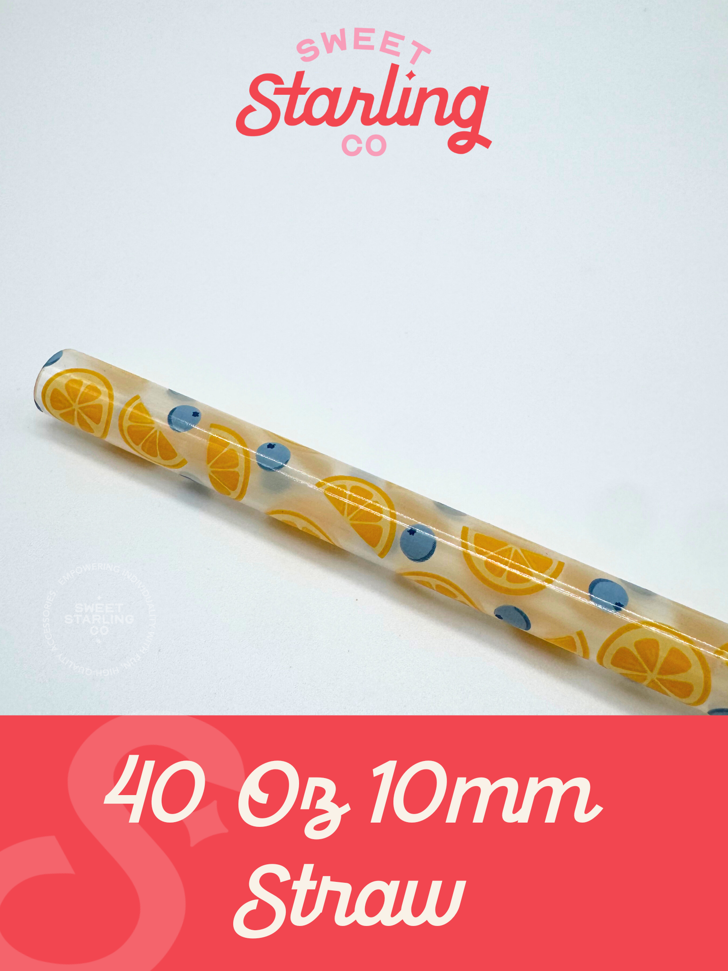 Lemons & Blueberries 40 oz Reusable Straw- Wide Fit