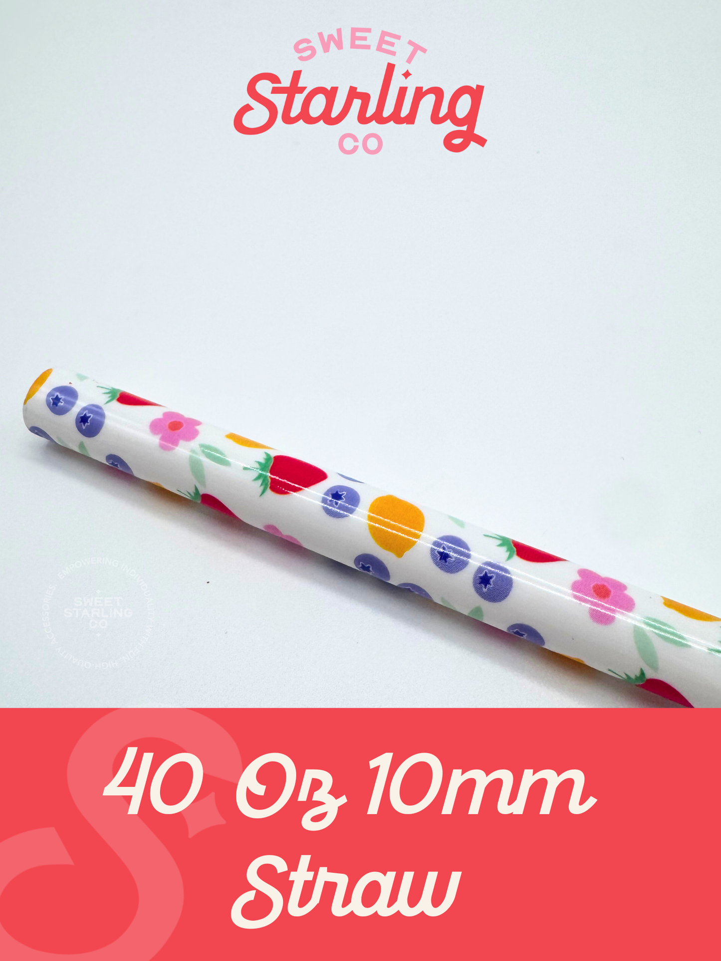 Summer Fruits 40 oz Reusable Straw- Wide Fit