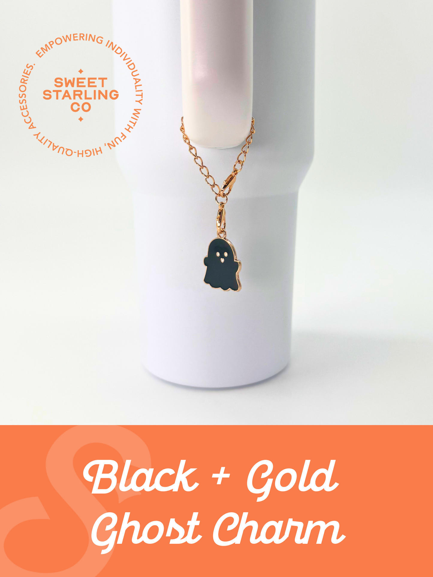 Black + Gold Ghost Charm