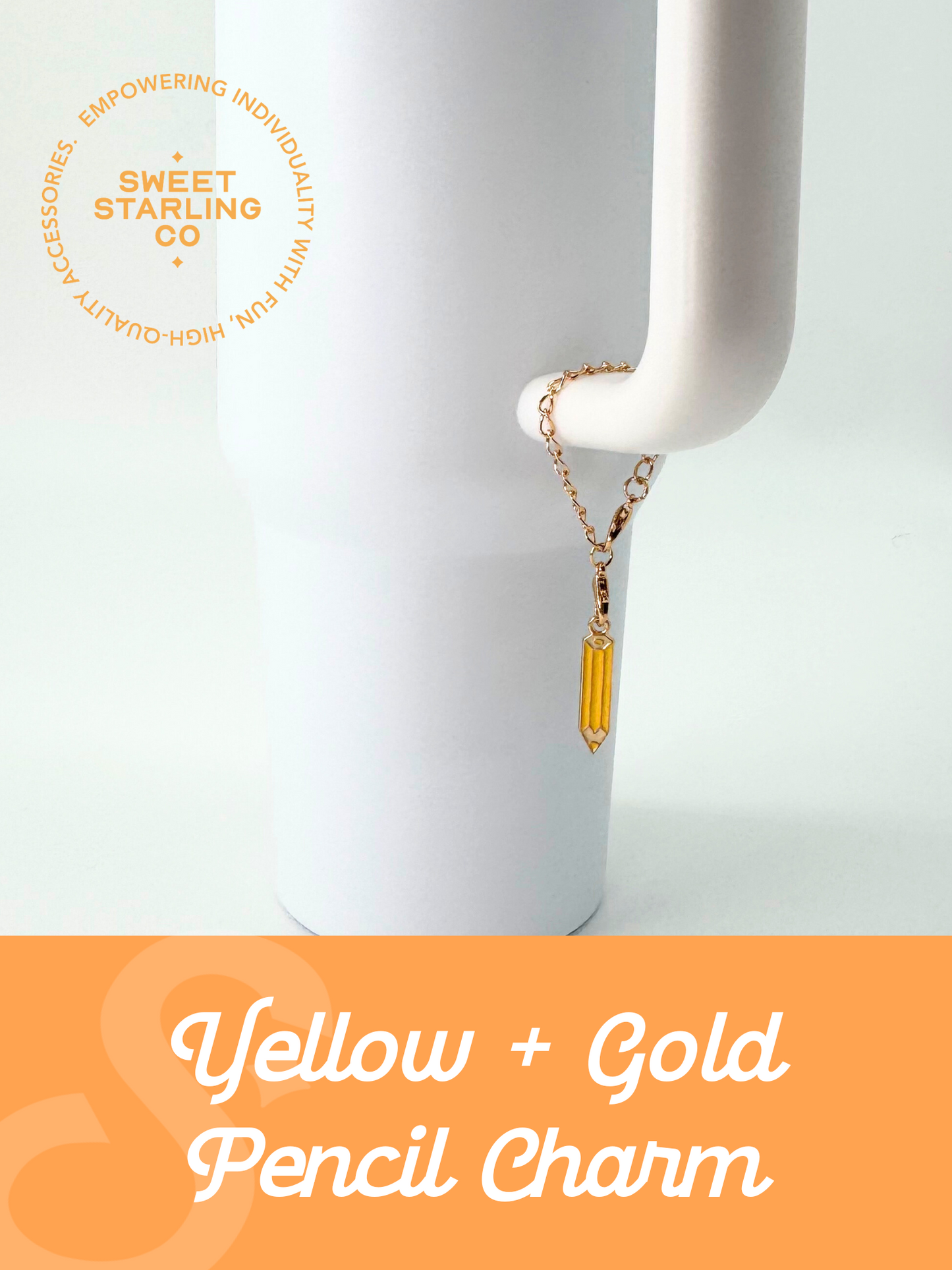 Yellow + Gold Pencil Charm