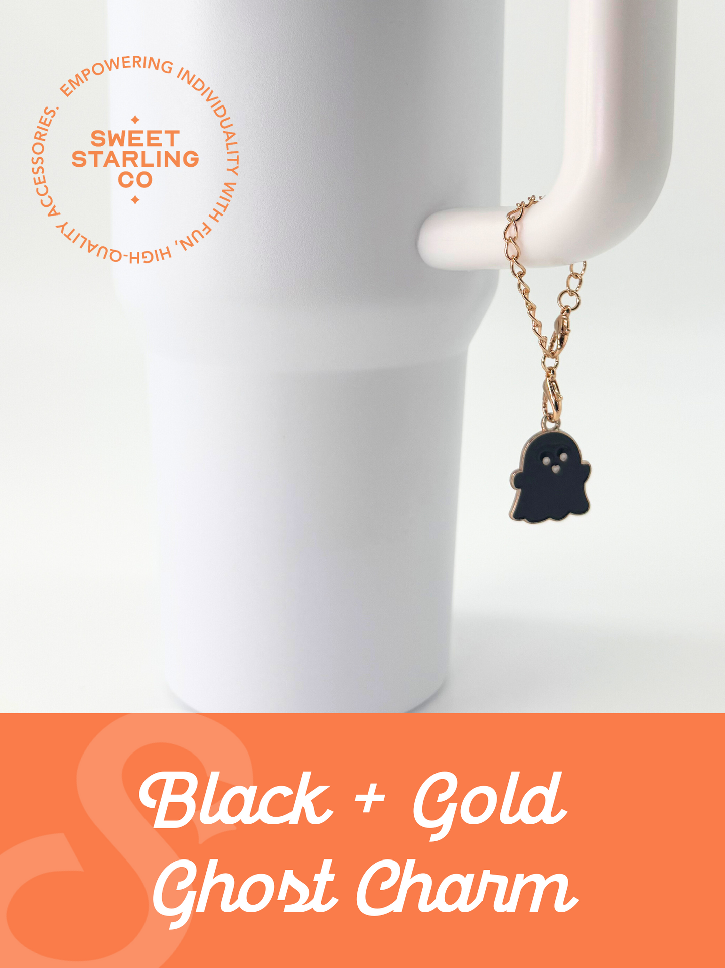 Black + Gold Ghost Charm