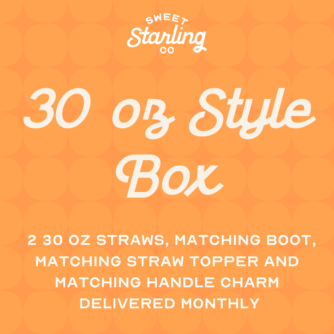 30 Oz Style Box Subscription: Straws + Boot + Straw Topper + Handle Charm