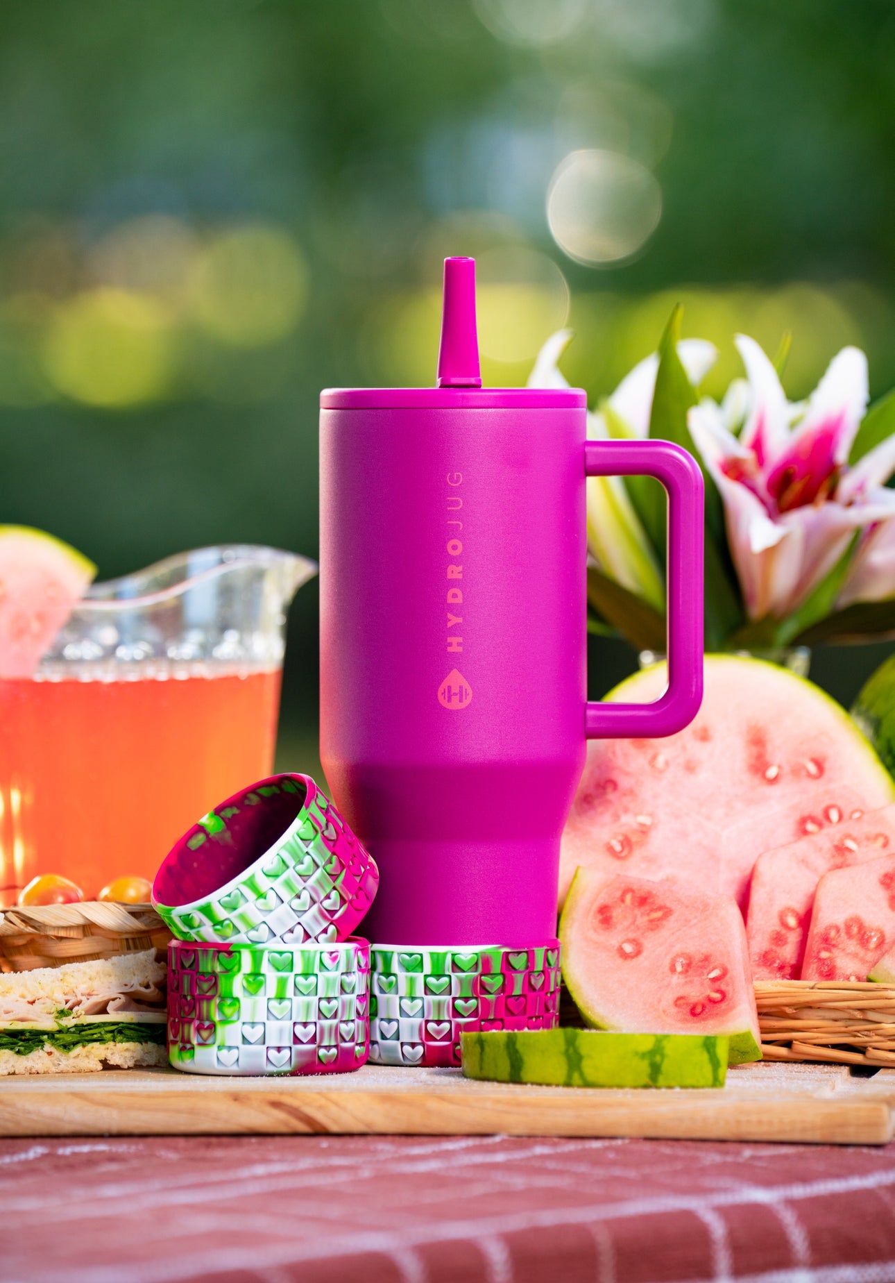 Checkered Hearts Tumbler Boots: Watermelon Sugar