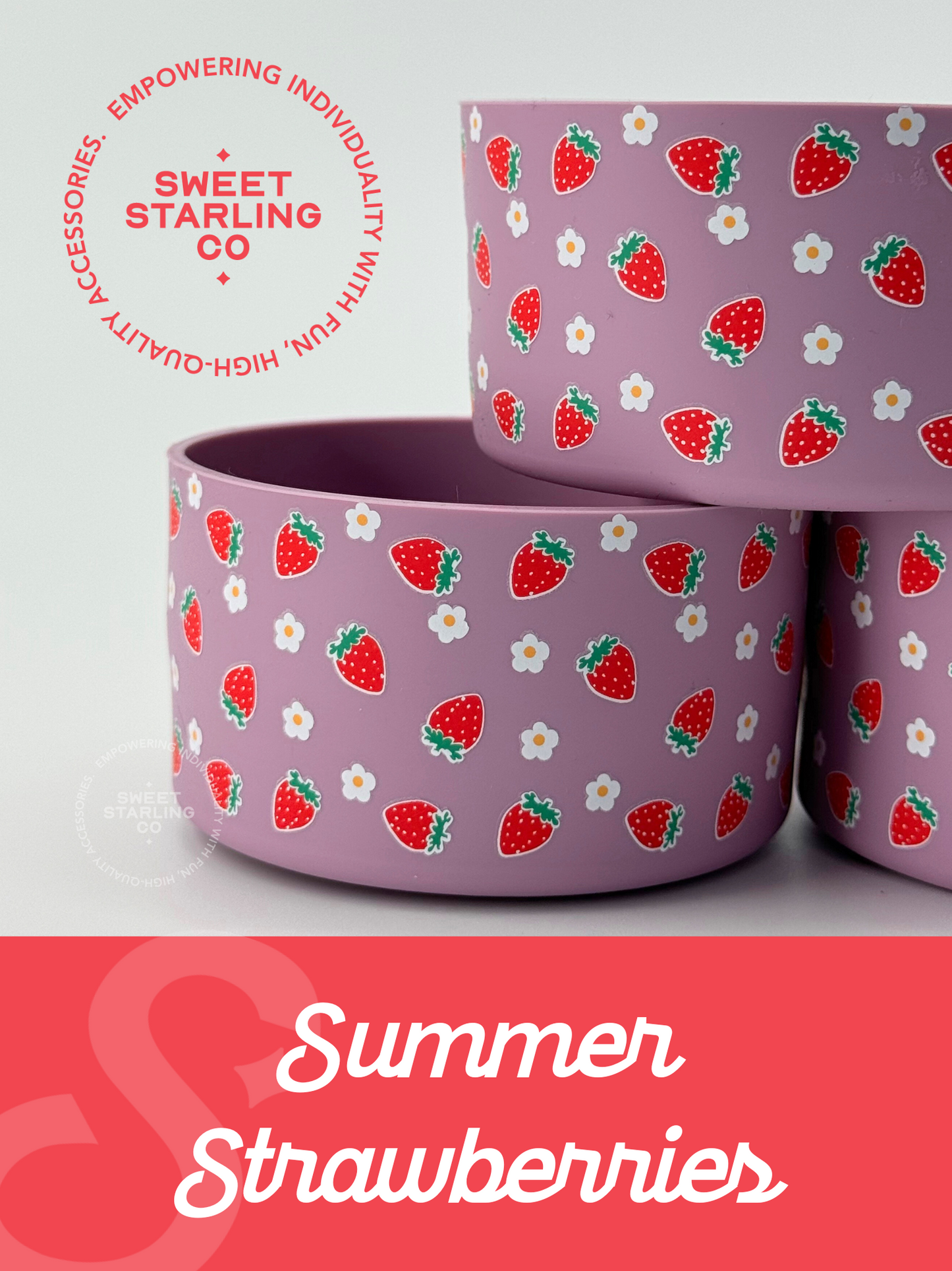 Purple Summer Strawberries Tumbler Boots
