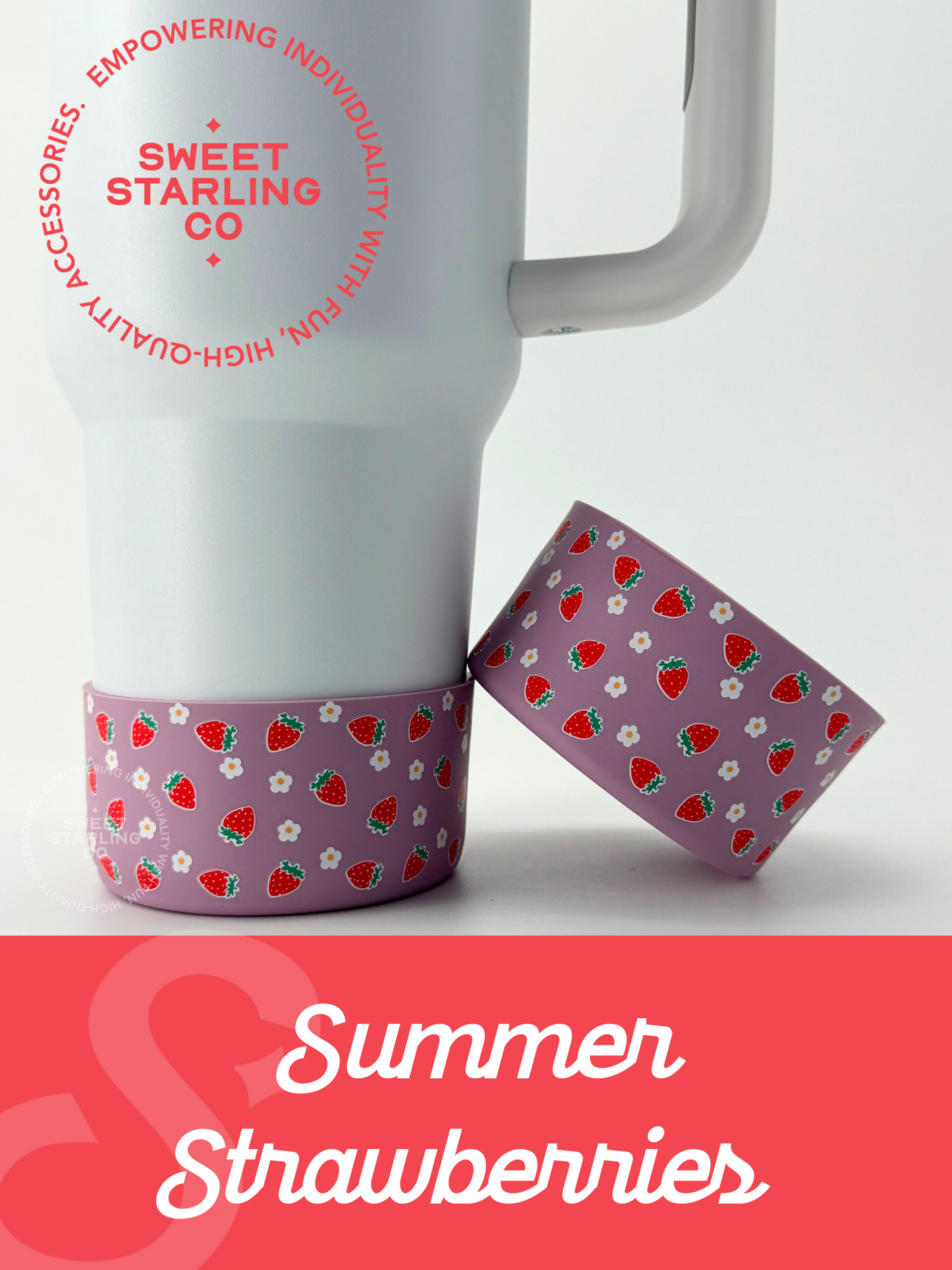 Purple Summer Strawberries Tumbler Boots