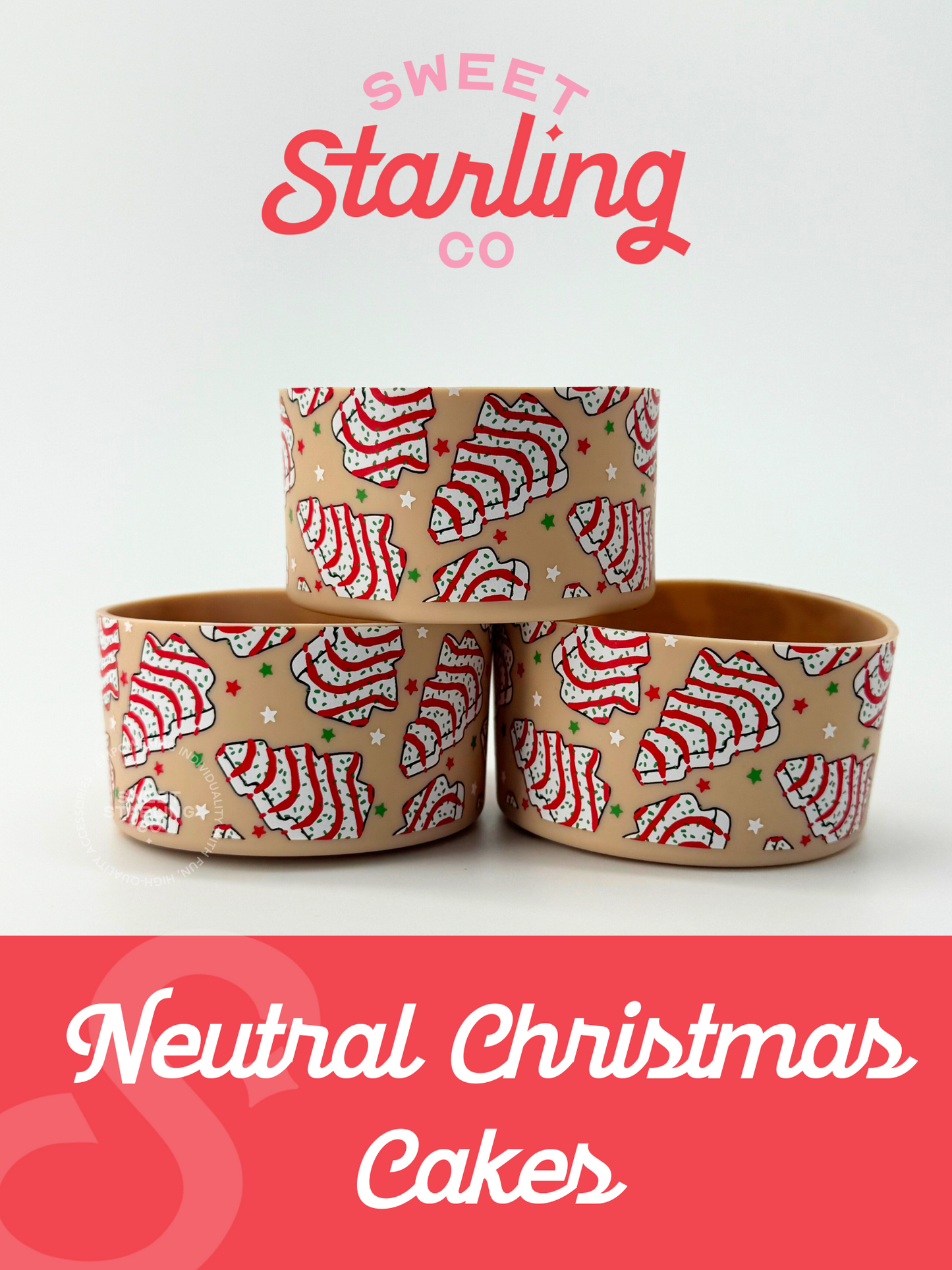 Neutral Christmas Cakes Tumbler Boots
