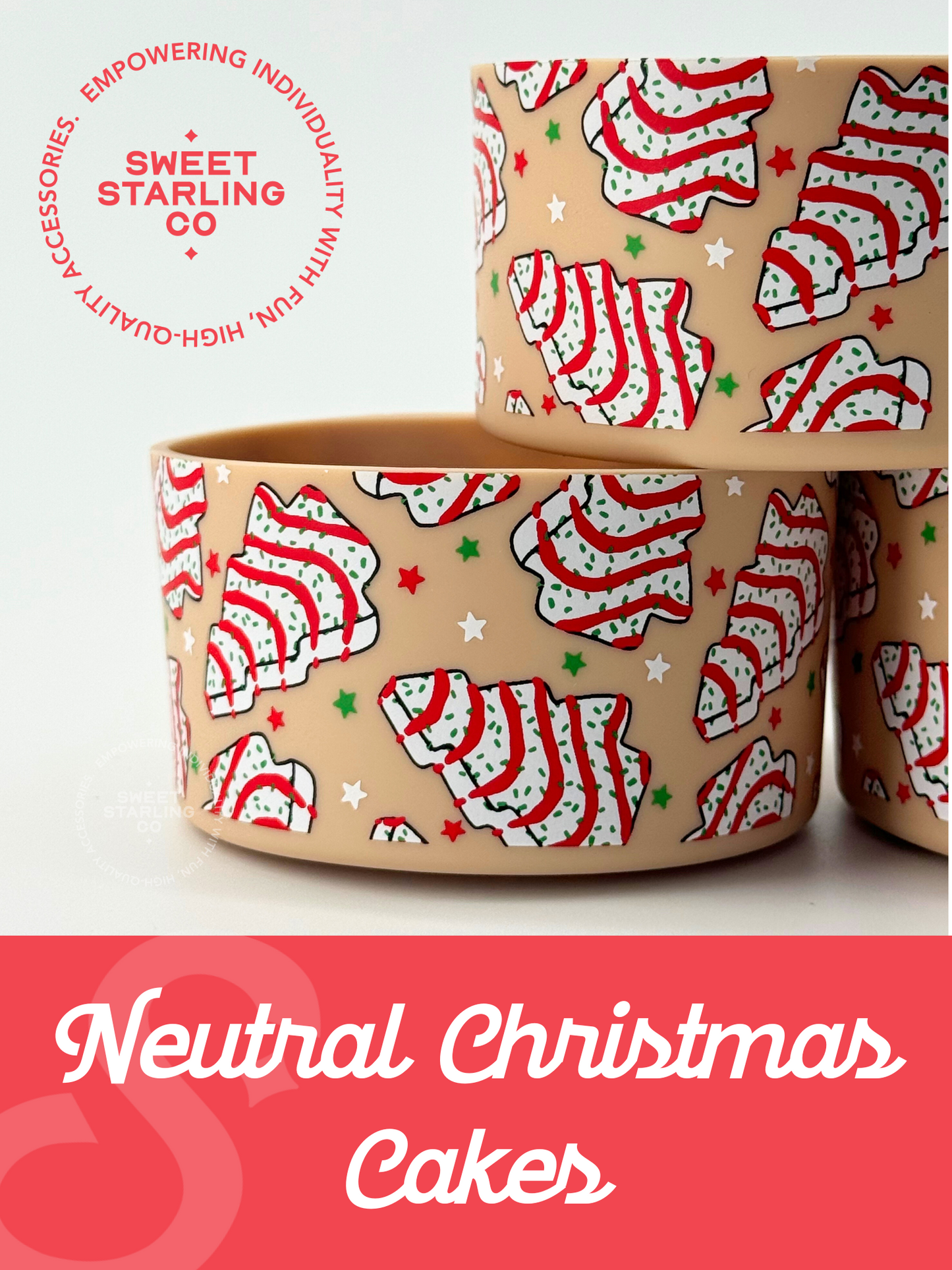 Neutral Christmas Cakes Tumbler Boots