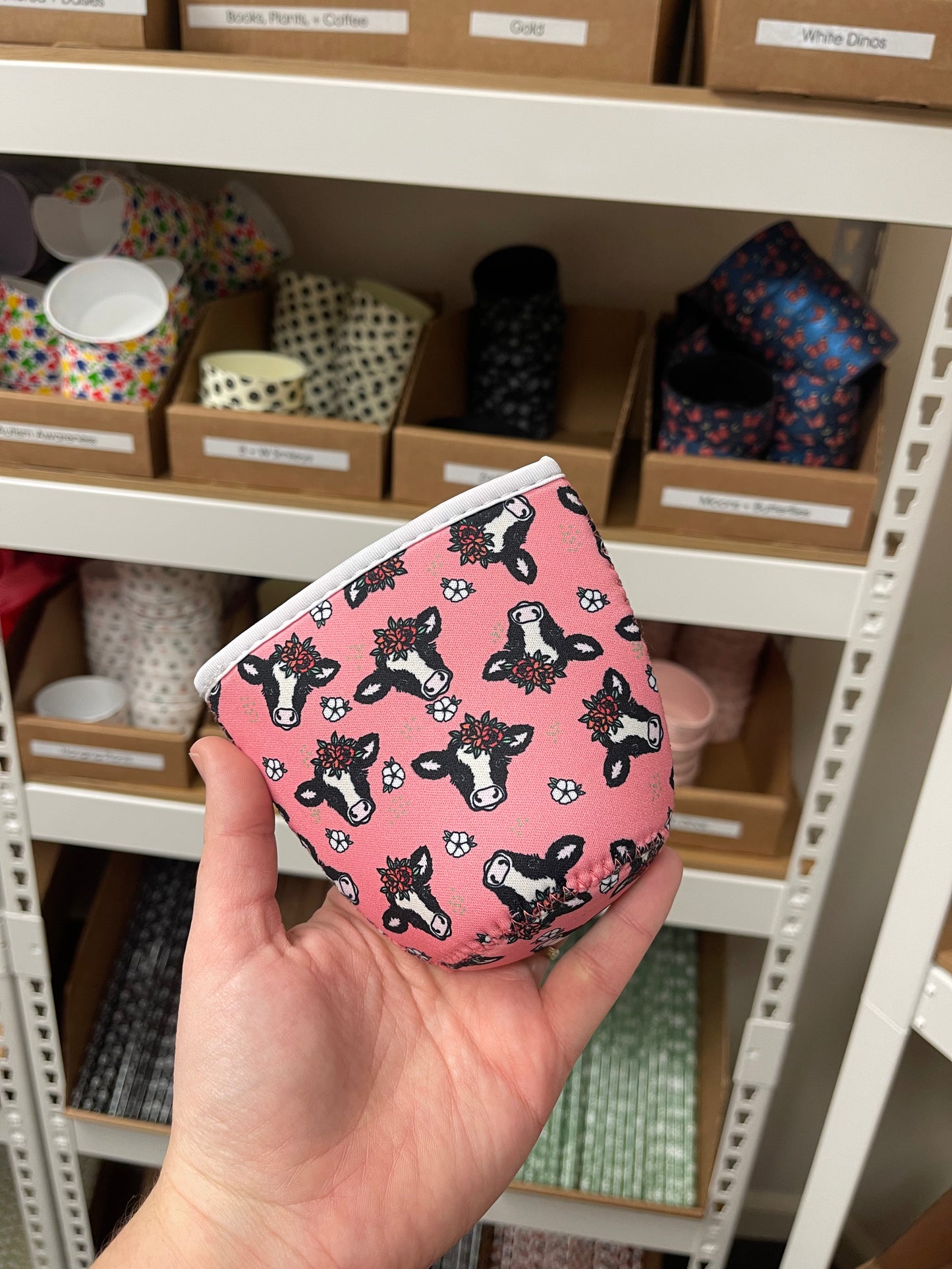 Floral Cow Coffee Sleeve