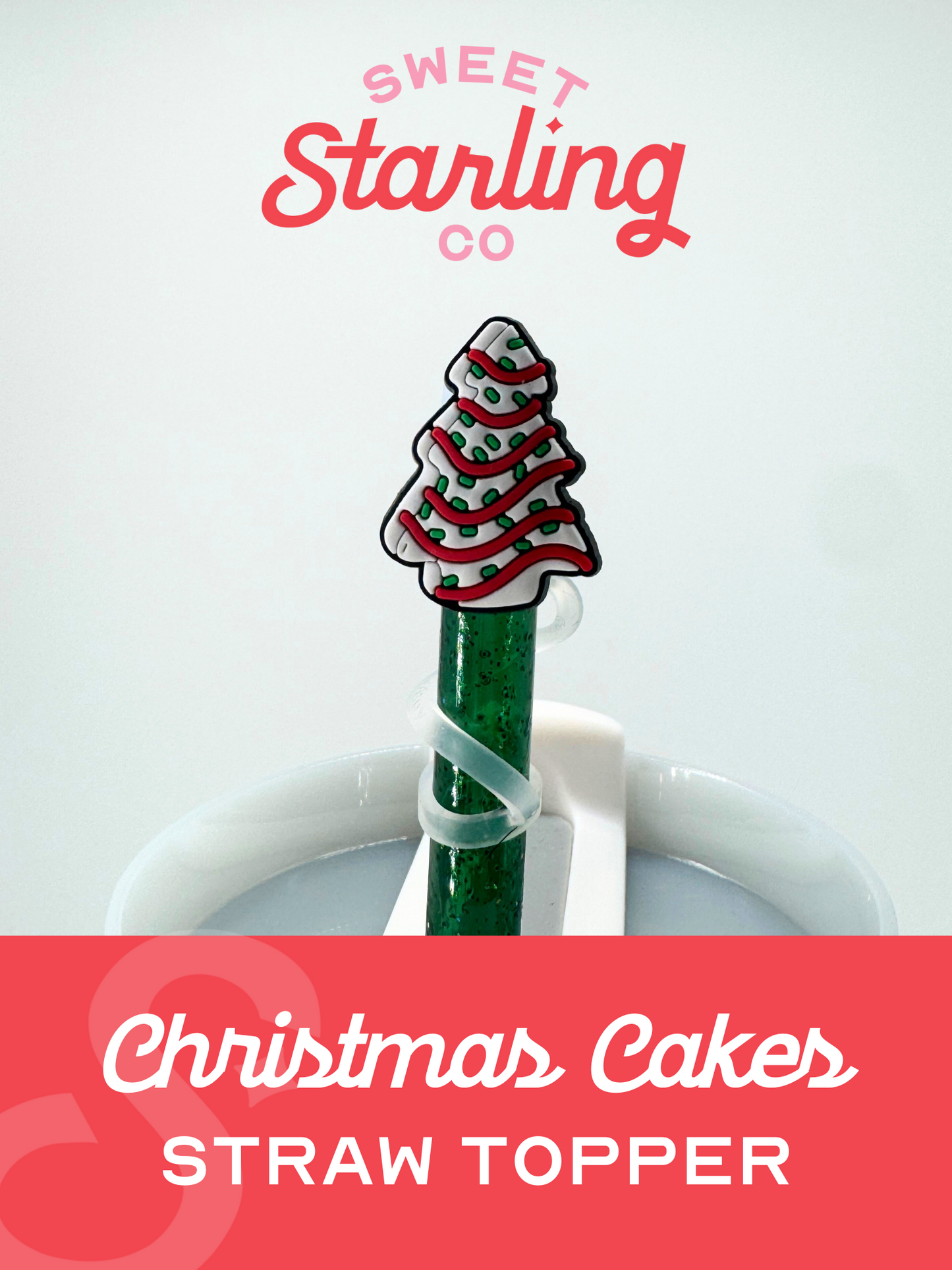 Christmas Cakes Straw Topper