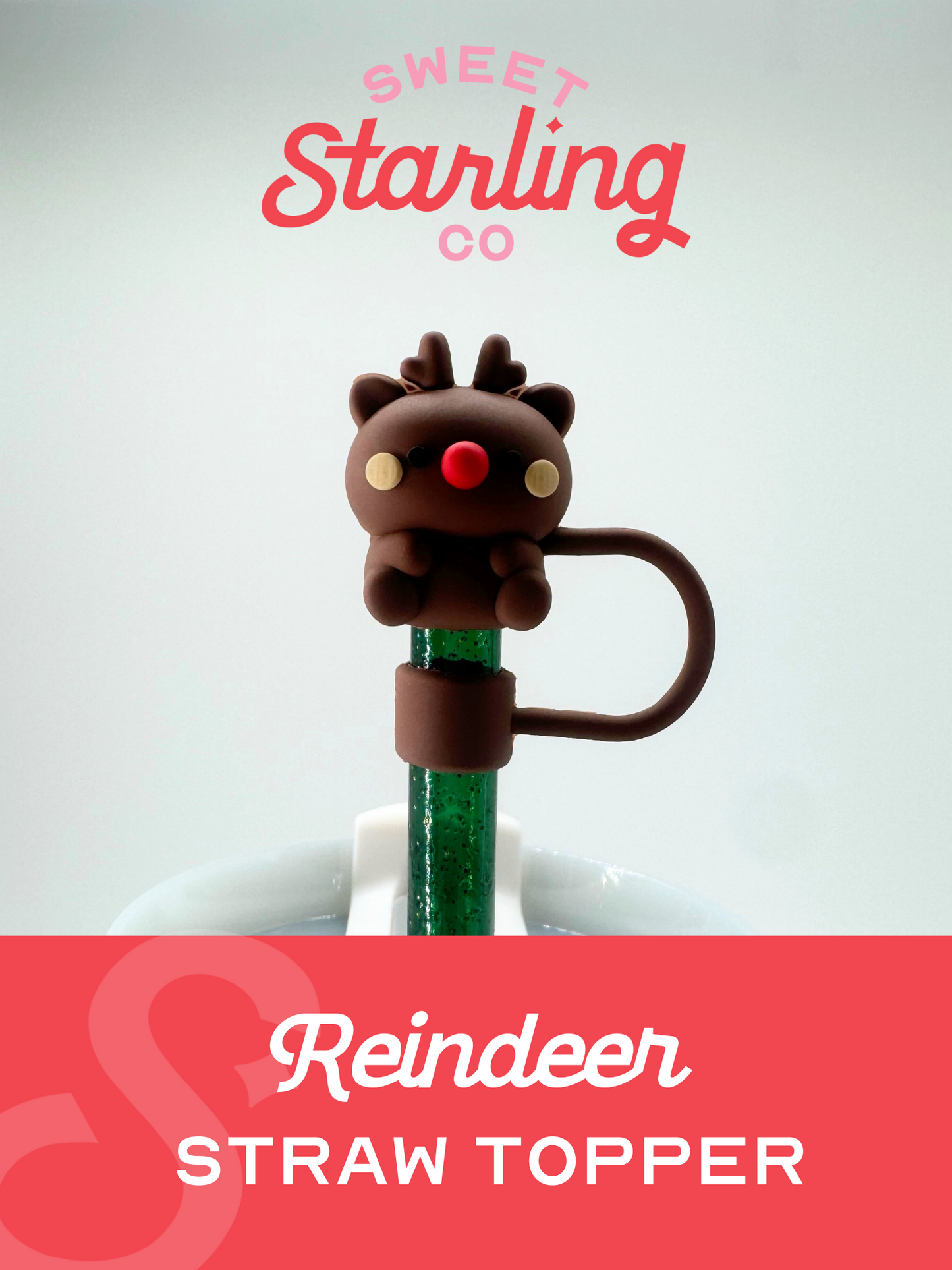 Reindeer Straw Toppers