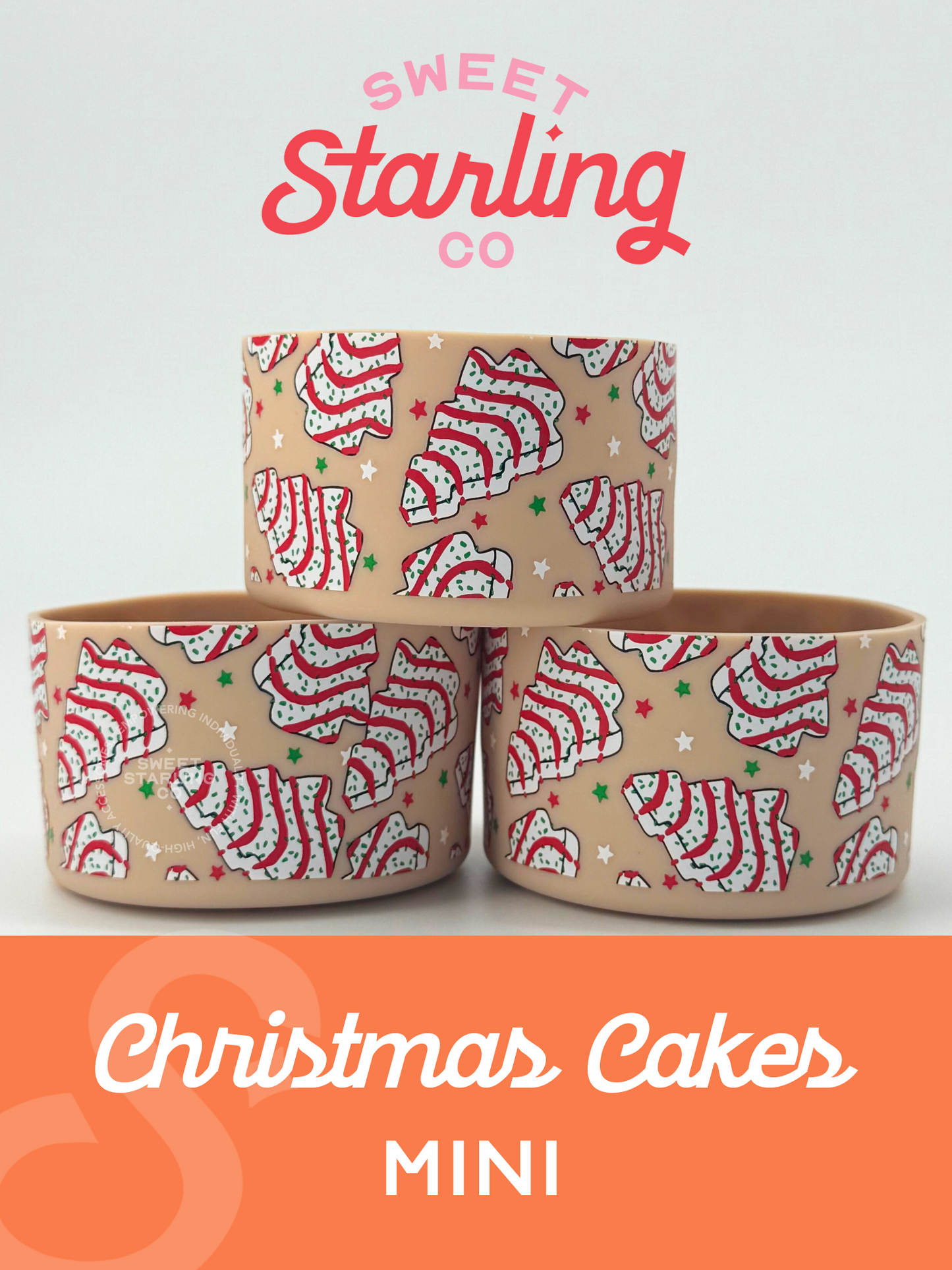 Neutral Christmas Cakes 7cm Mini Tumbler Boots