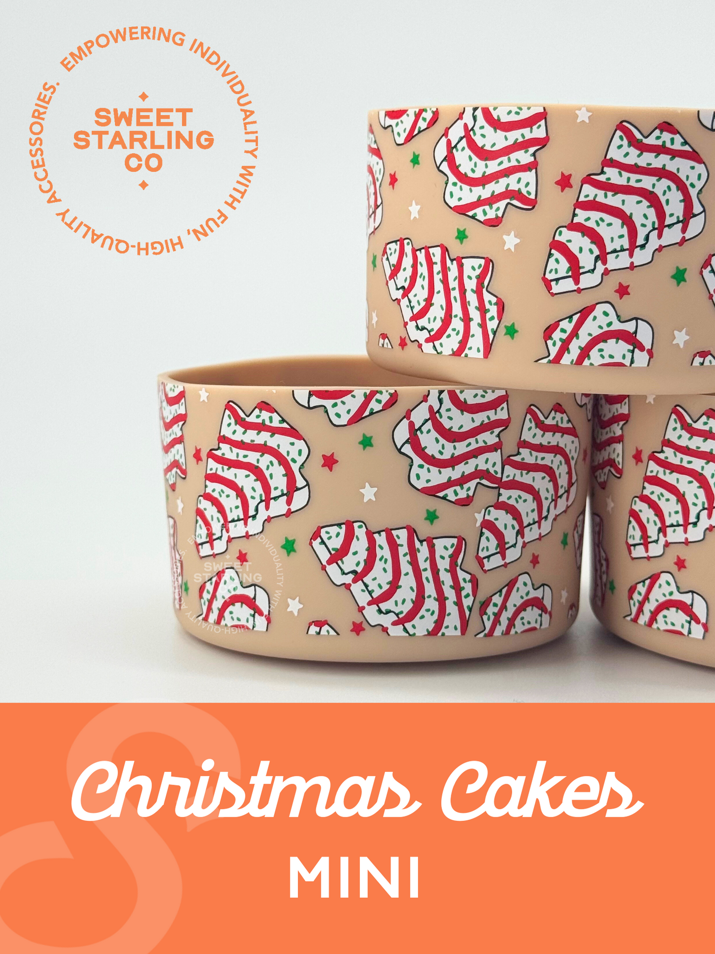 Neutral Christmas Cakes 7cm Mini Tumbler Boots