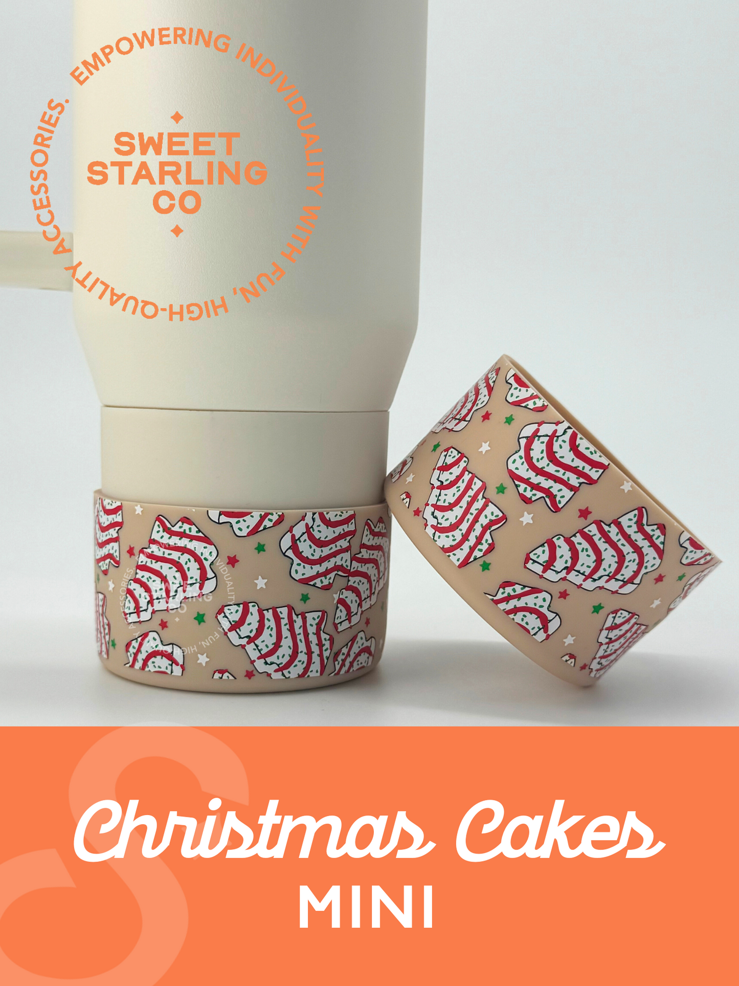 Neutral Christmas Cakes 7cm Mini Tumbler Boots