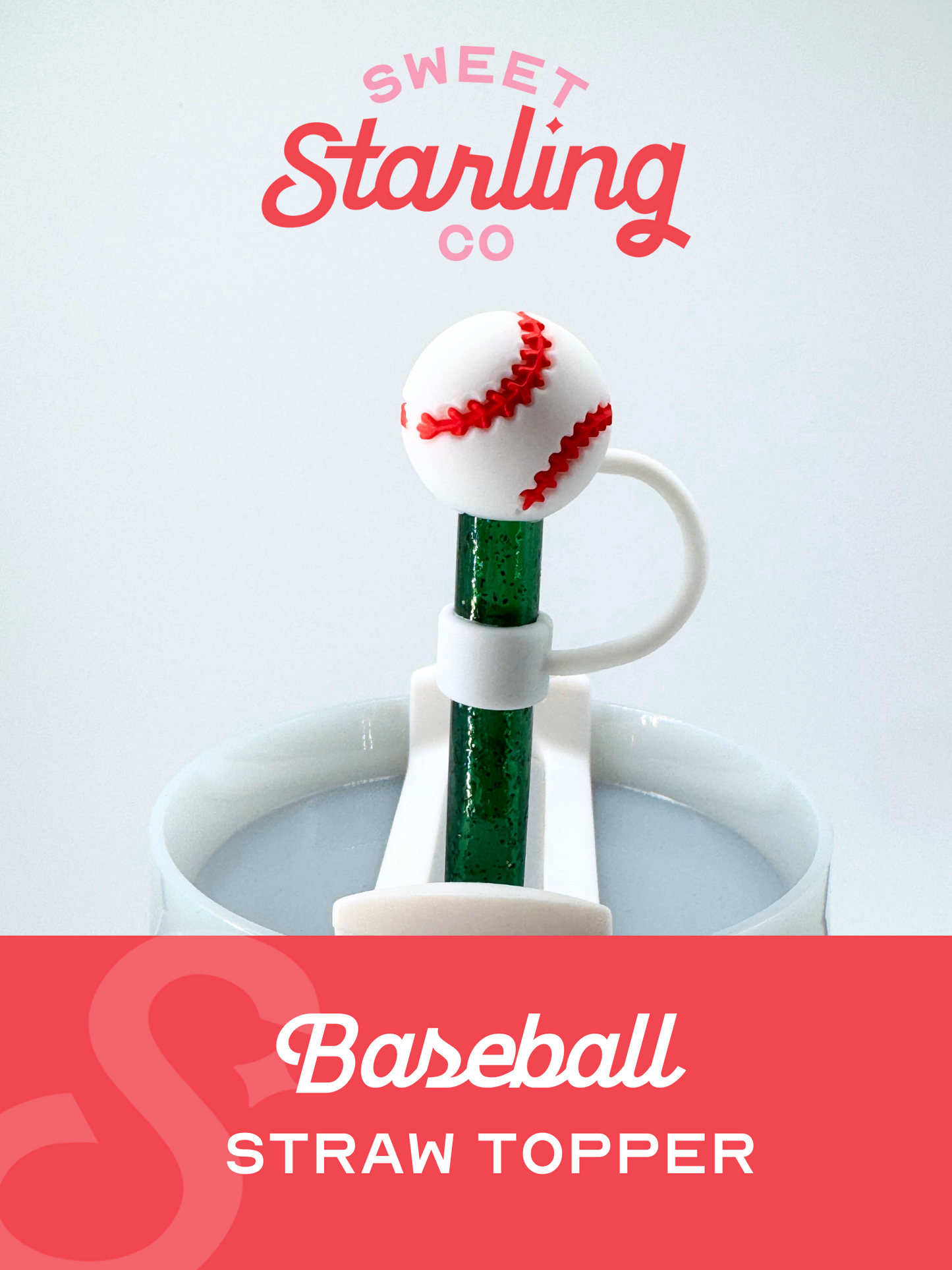 Baseball Straw Topper