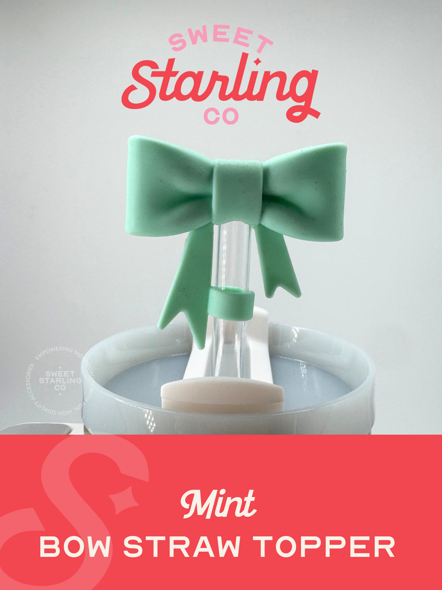 Bow Straw Topper- Mint