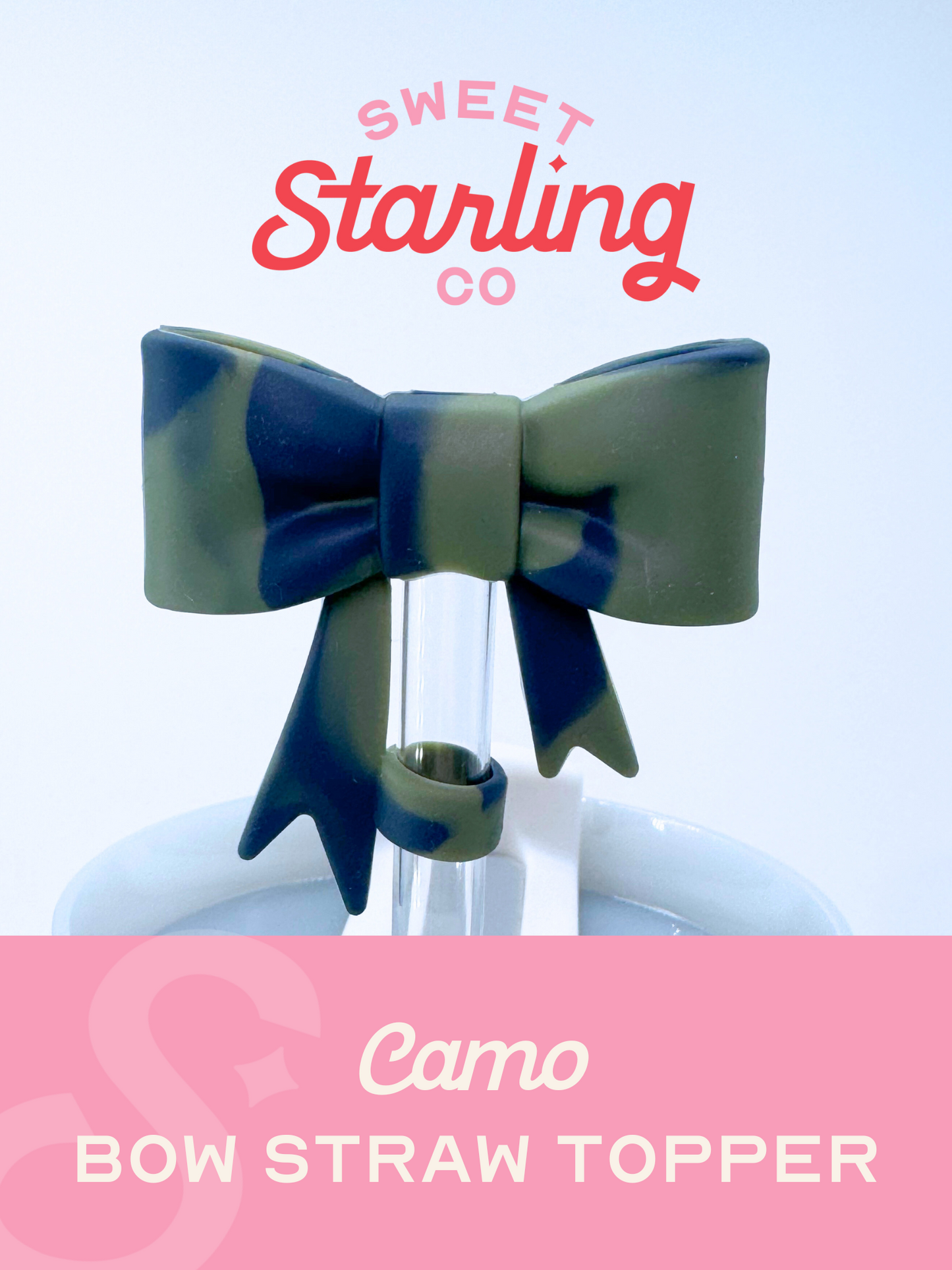 Bow Straw Topper- Camo