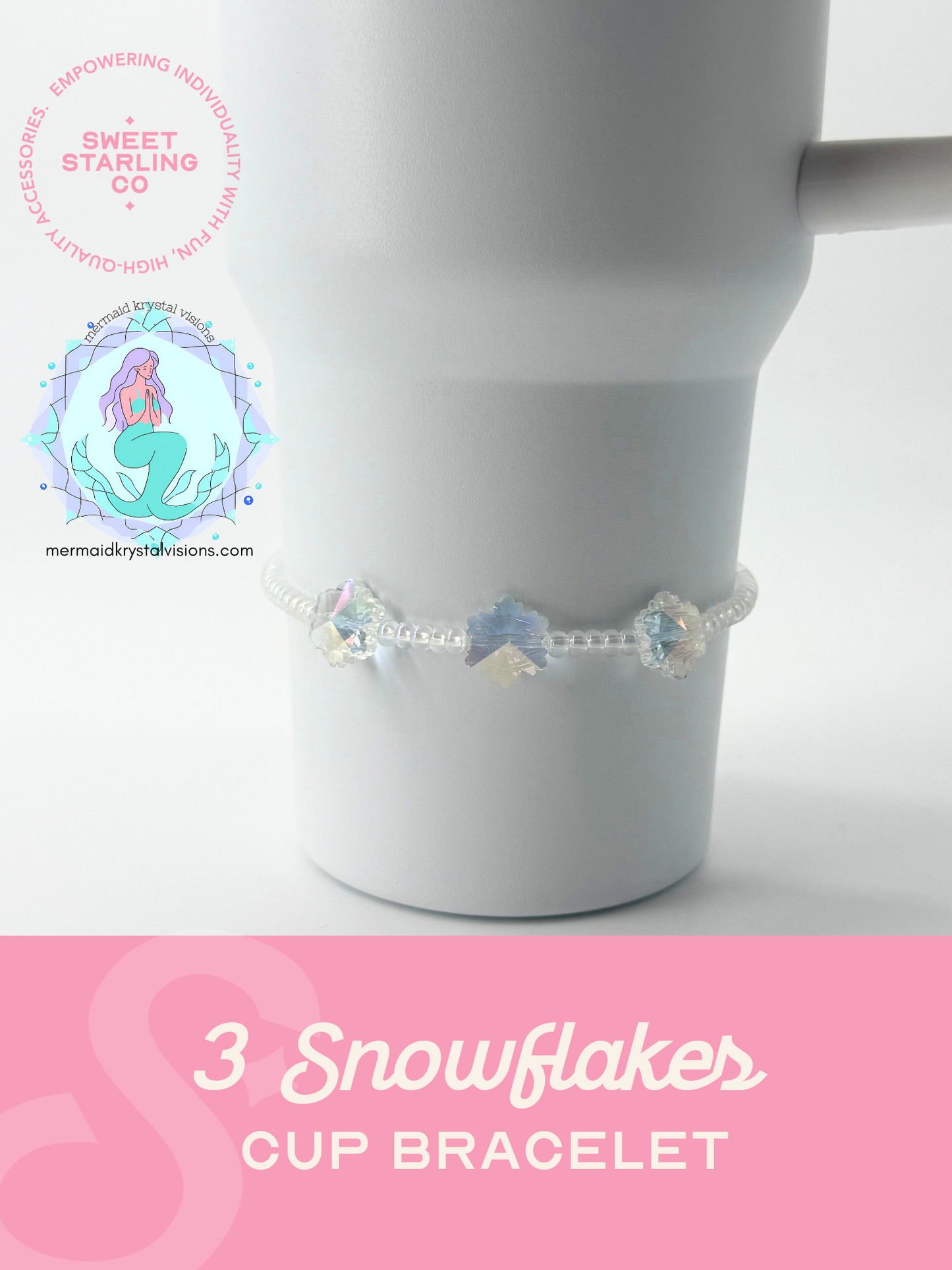 3 Snowflakes Cup Bracelet