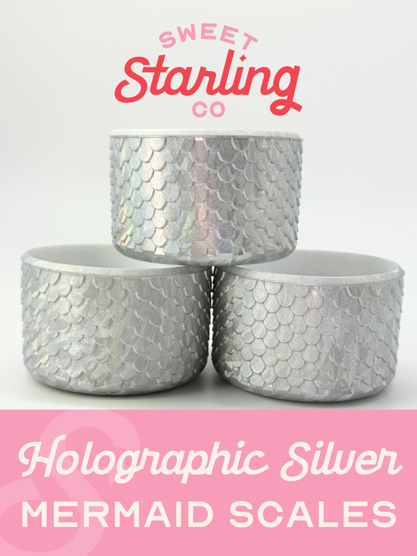 Mermaid Scales Tumbler Boot- Holographic Silver
