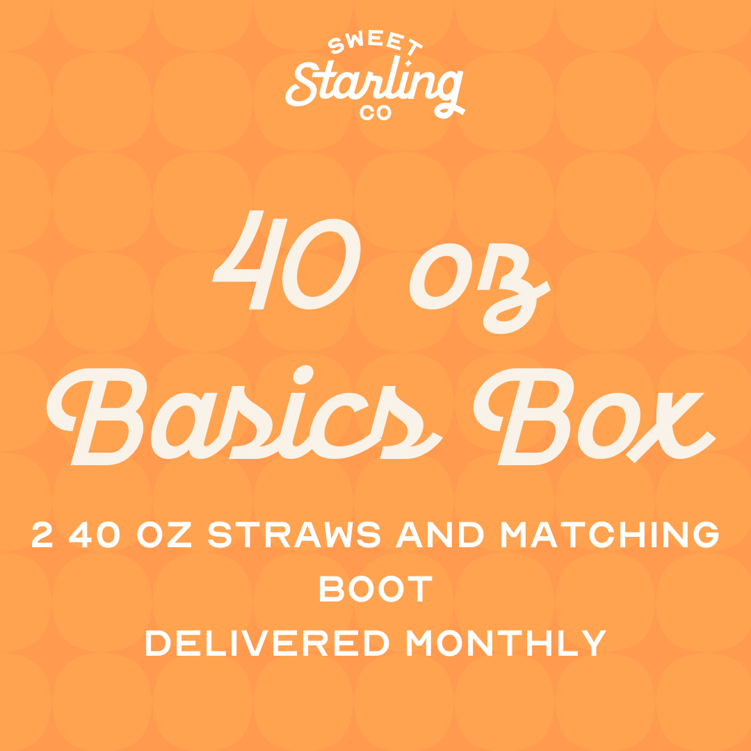 40 Oz Basics Subscription Box: Straws + Matching Boot