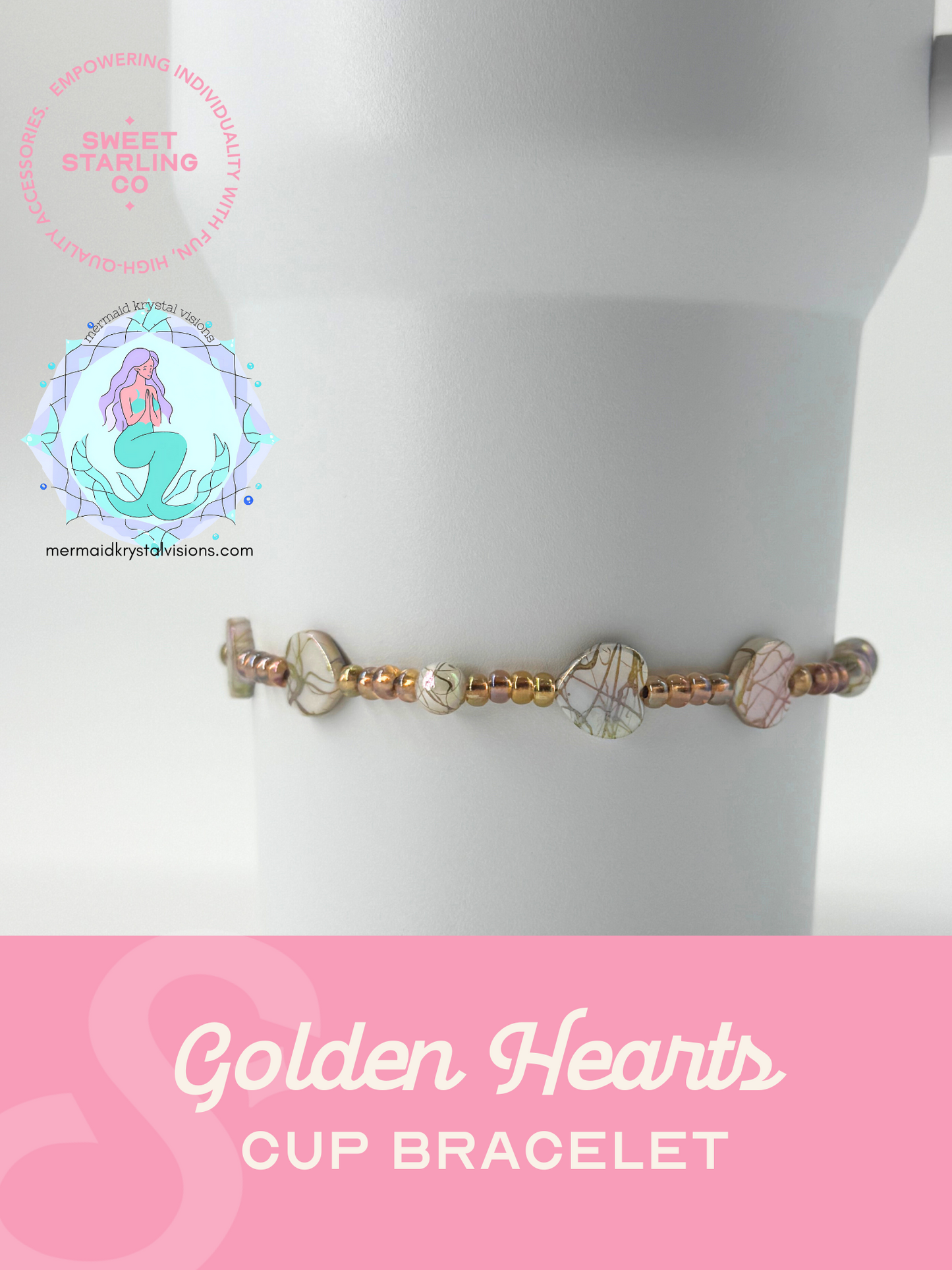 Golden Hearts Cup Bracelet