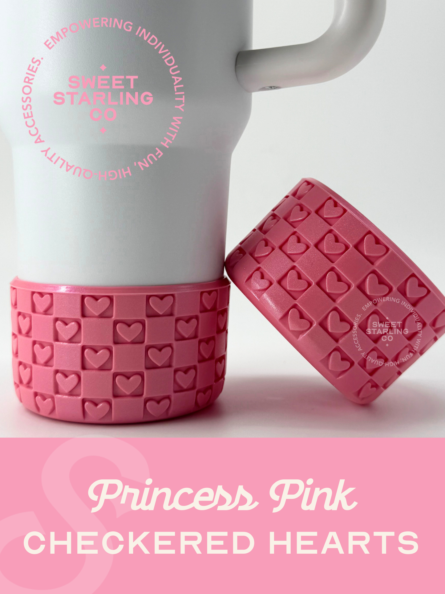 Checkered Hearts Tumbler Boots: Princess Pink